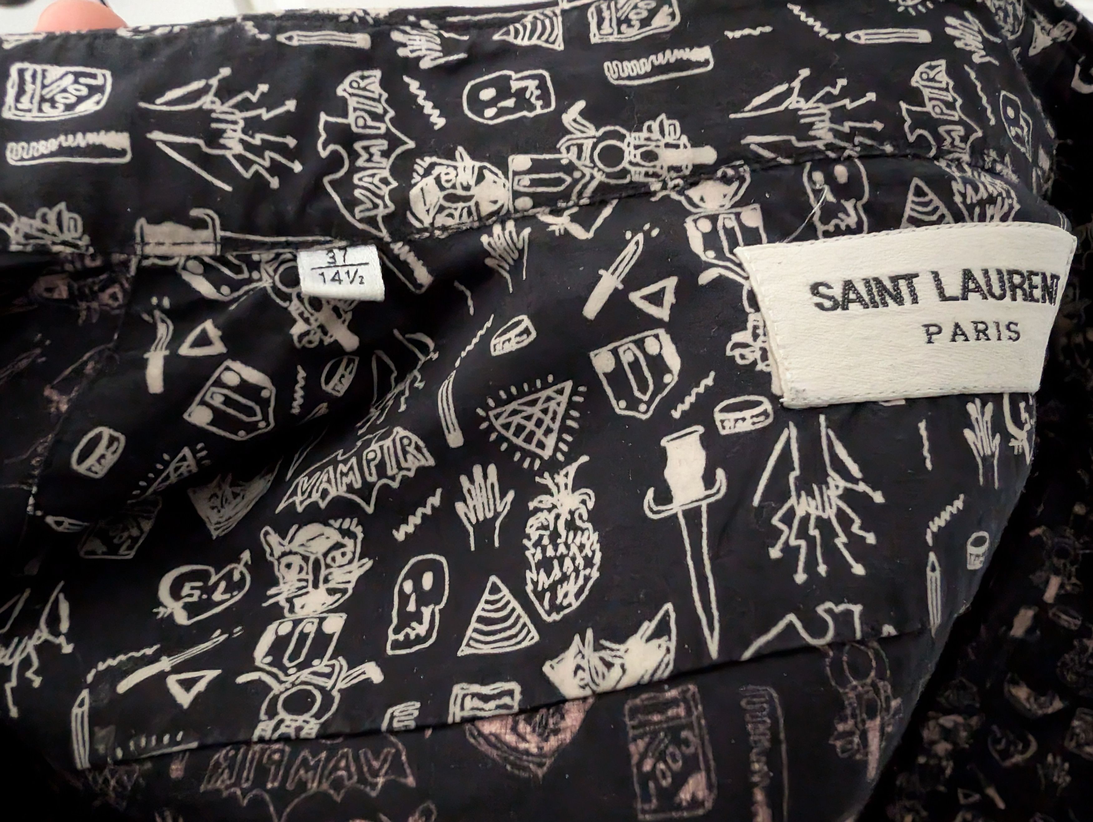 Hedi Slimane × Saint Laurent Paris FW14 Hedi Slimane Hunx & Punx Doodle Button Up Size US S / EU 44-46 / 1 - 3 Thumbnail