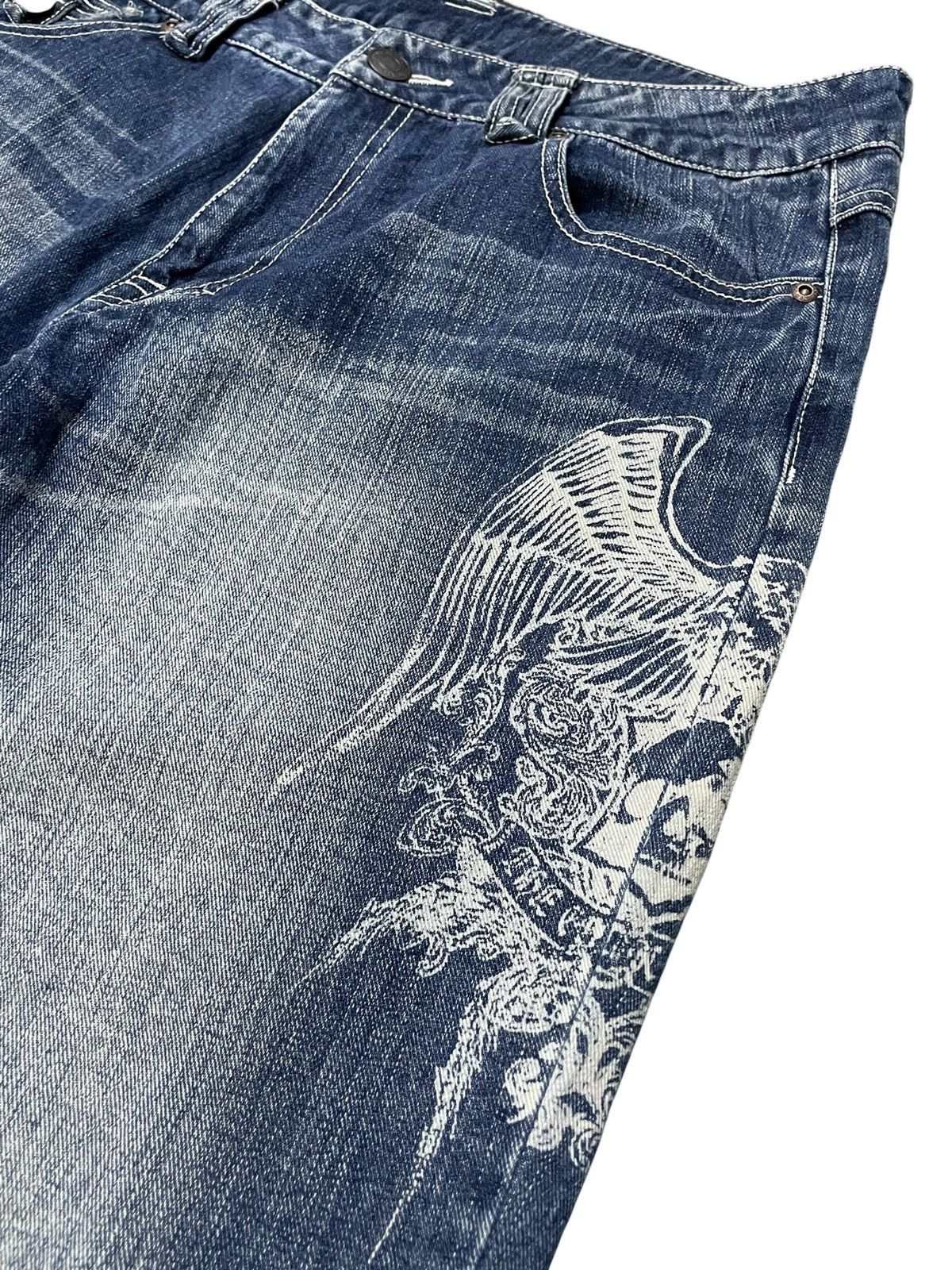 Hysteric Glamour × Japanese Brand × Red Monkey undercover gothic wing skull style baggy loose jeans Size US 34 / EU 50 - 12 Thumbnail