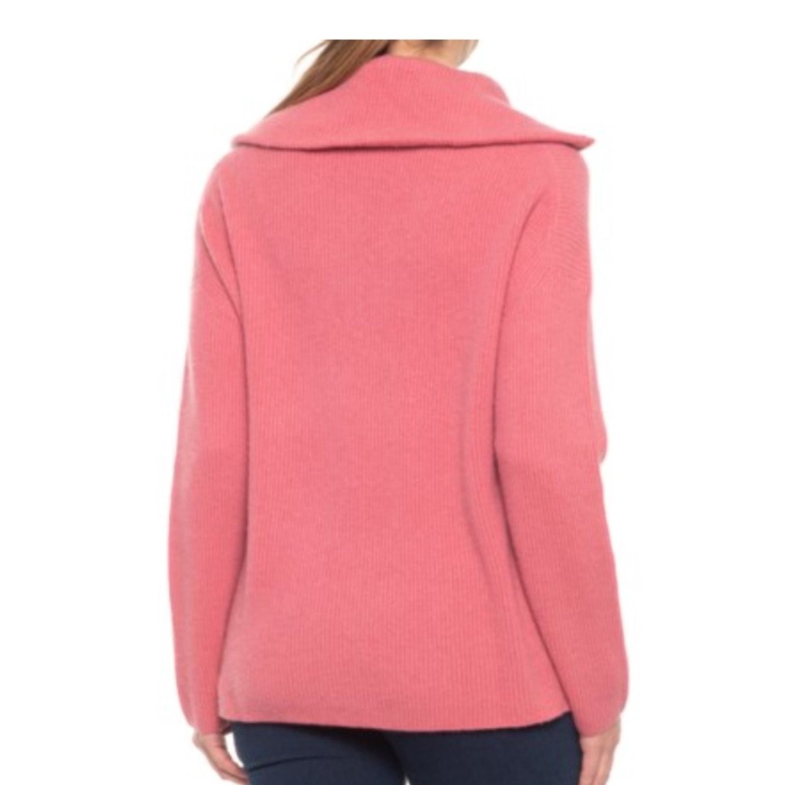Rachel Zoe Ribbed 2-Ply Cashmere Sweater - Zip Neck from Rachel Zoe Size L / US 10 / IT 46 - 4 Thumbnail