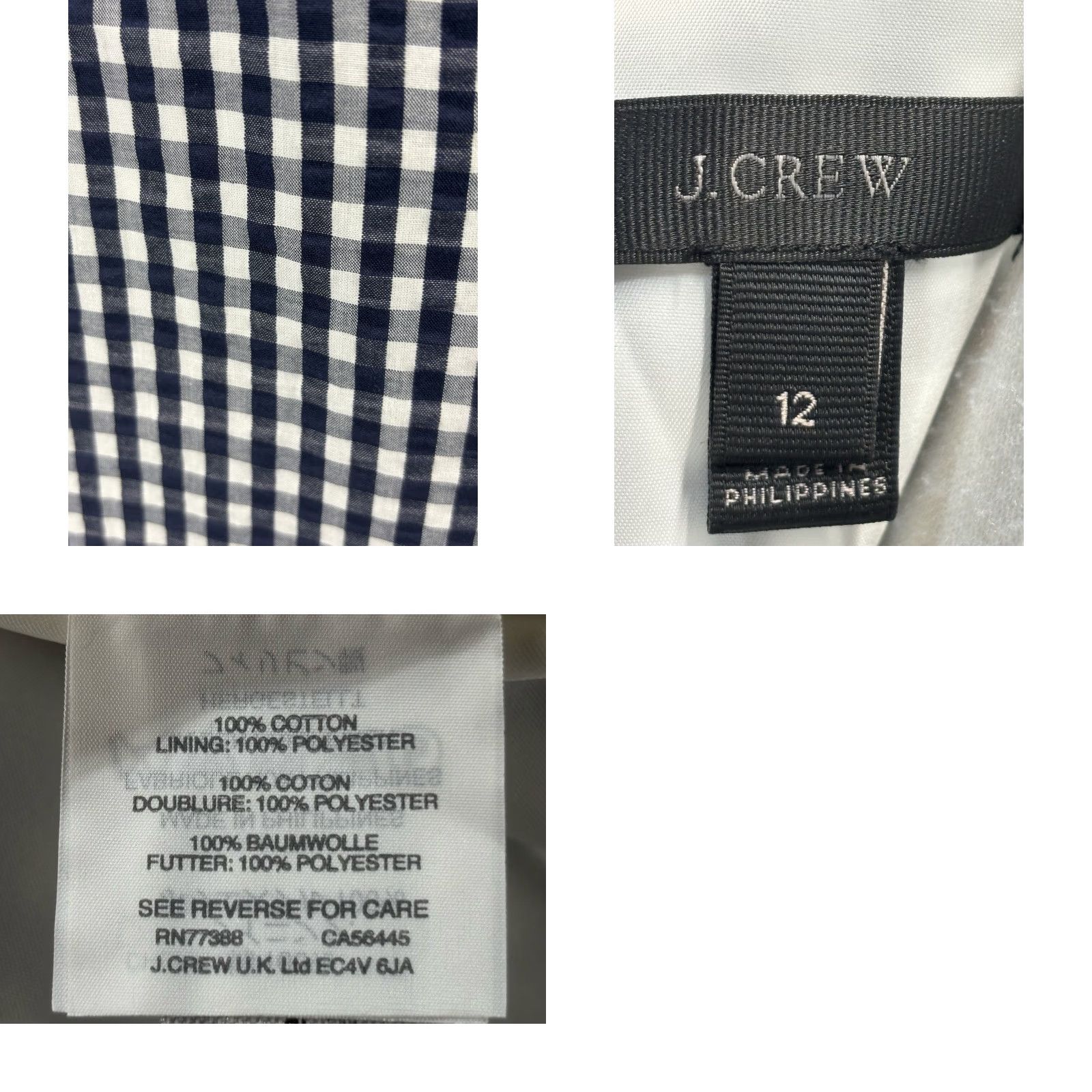J.Crew VINTAGE J.CREW Midi Dress Size 12 Women's Navy White Gingham Ruffle Hem Sleeveless Tie Coastal Preppy Size XL / US 12-14 / IT 48-50 - 8 Thumbnail