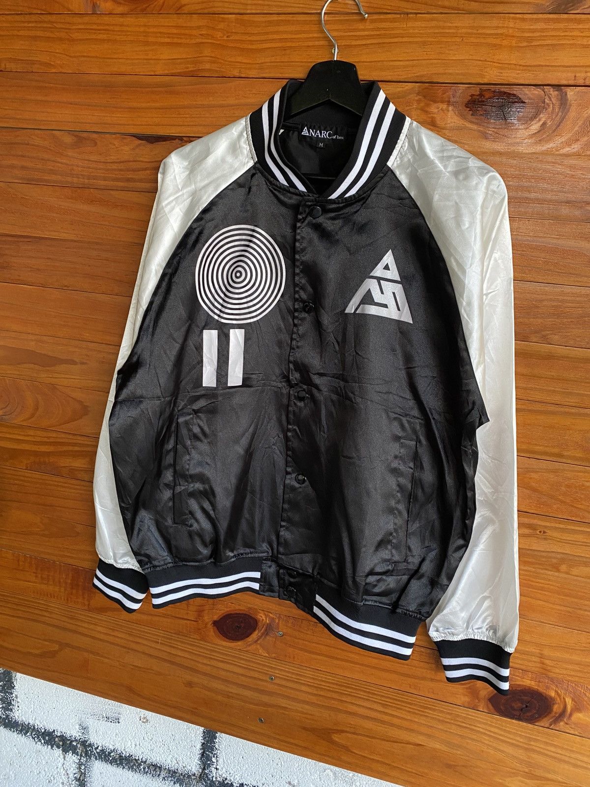 Japanese Brand ANARC of hex Varsity Jacket Streetwear Anti-War Graphic Size US M / EU 48-50 / 2 - 4 Thumbnail