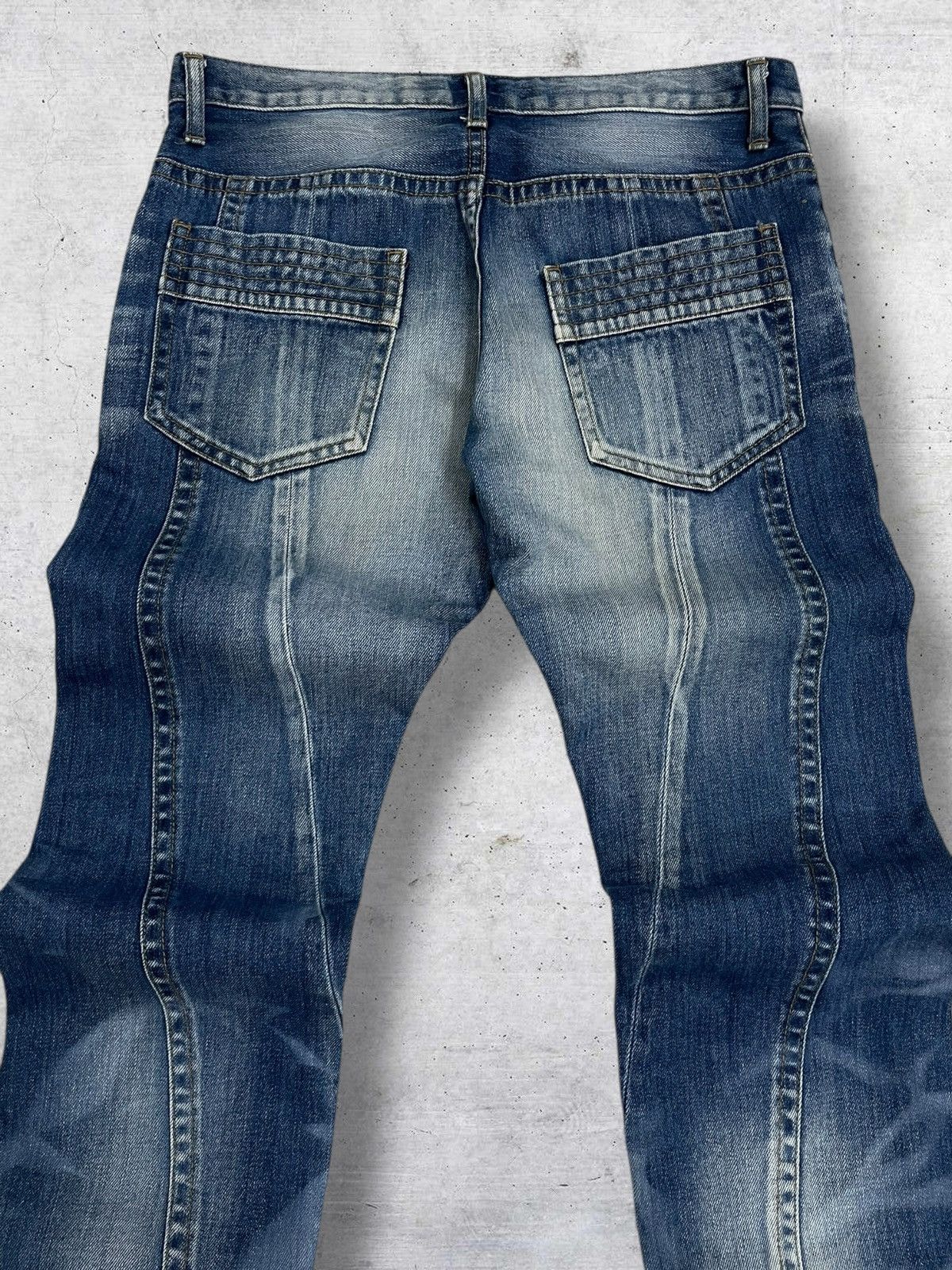 Schlussel VINTAGE SCHLUSSEL 1990S JAPAN DESIGNER ARTWORK LAYERED DENIM Size US 31 - 12 Thumbnail