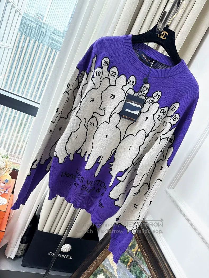 Louis Vuitton Louis Vuitton Purple digital portrait letter logo knitted Size US S / EU 44-46 / 1 - 1 Thumbnail