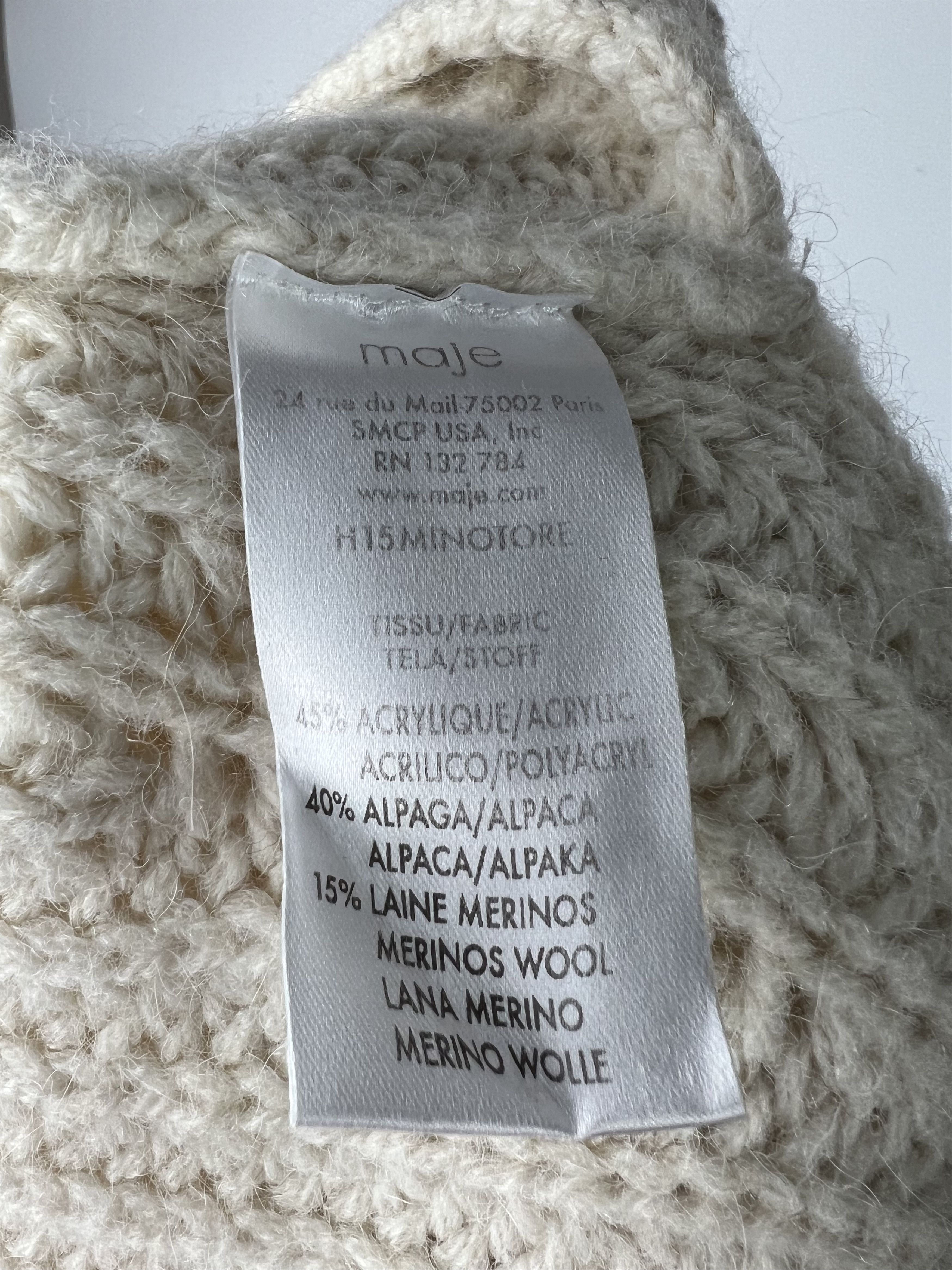 Maje Maje Alpaca Merino Wool Knitted Sweater Size M/L Size M / US 6-8 / IT 42-44 - 6 Thumbnail