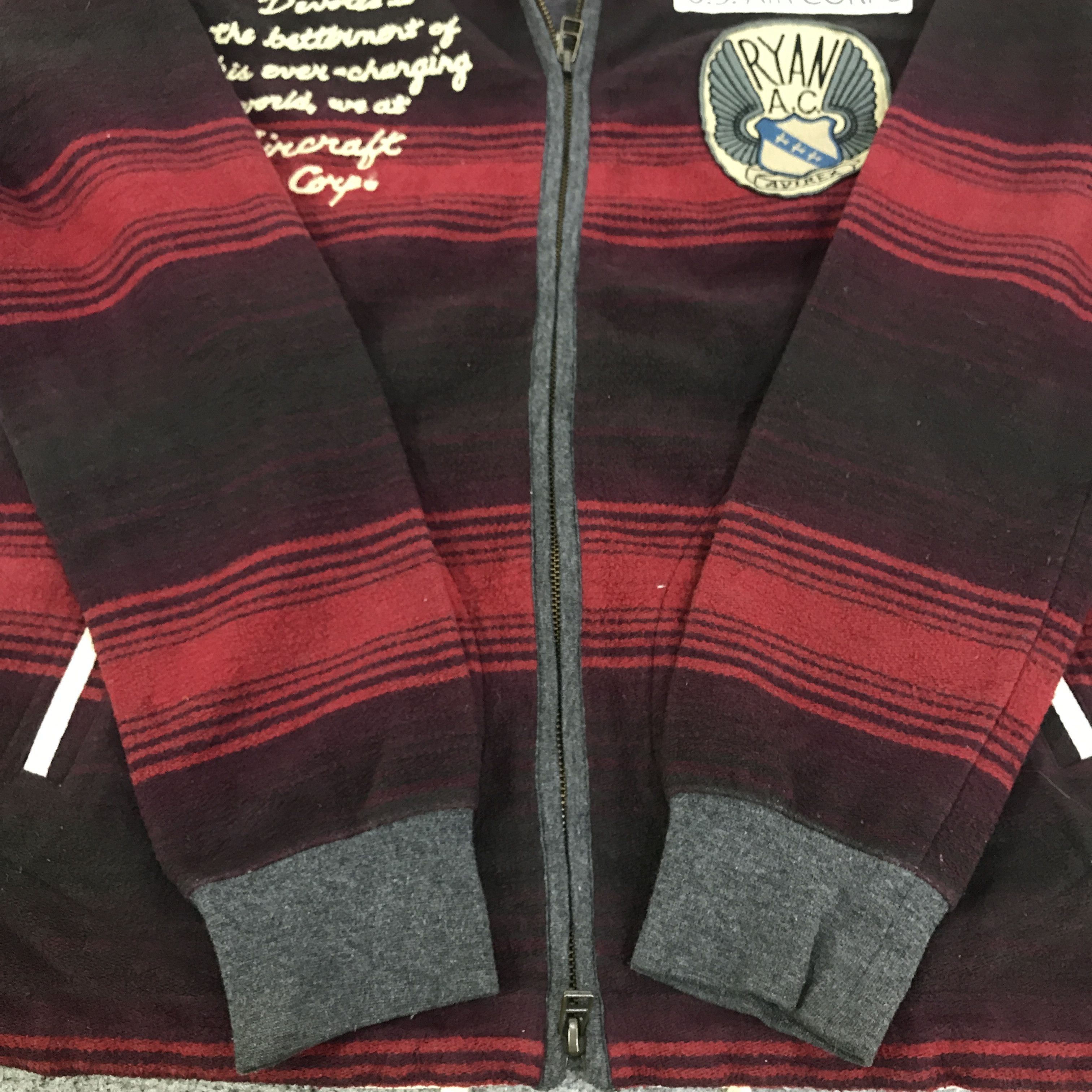 Avirex avirex u.s air corps Striped zipper jacket K124B6 Size US L / EU 52-54 / 3 - 8 Thumbnail