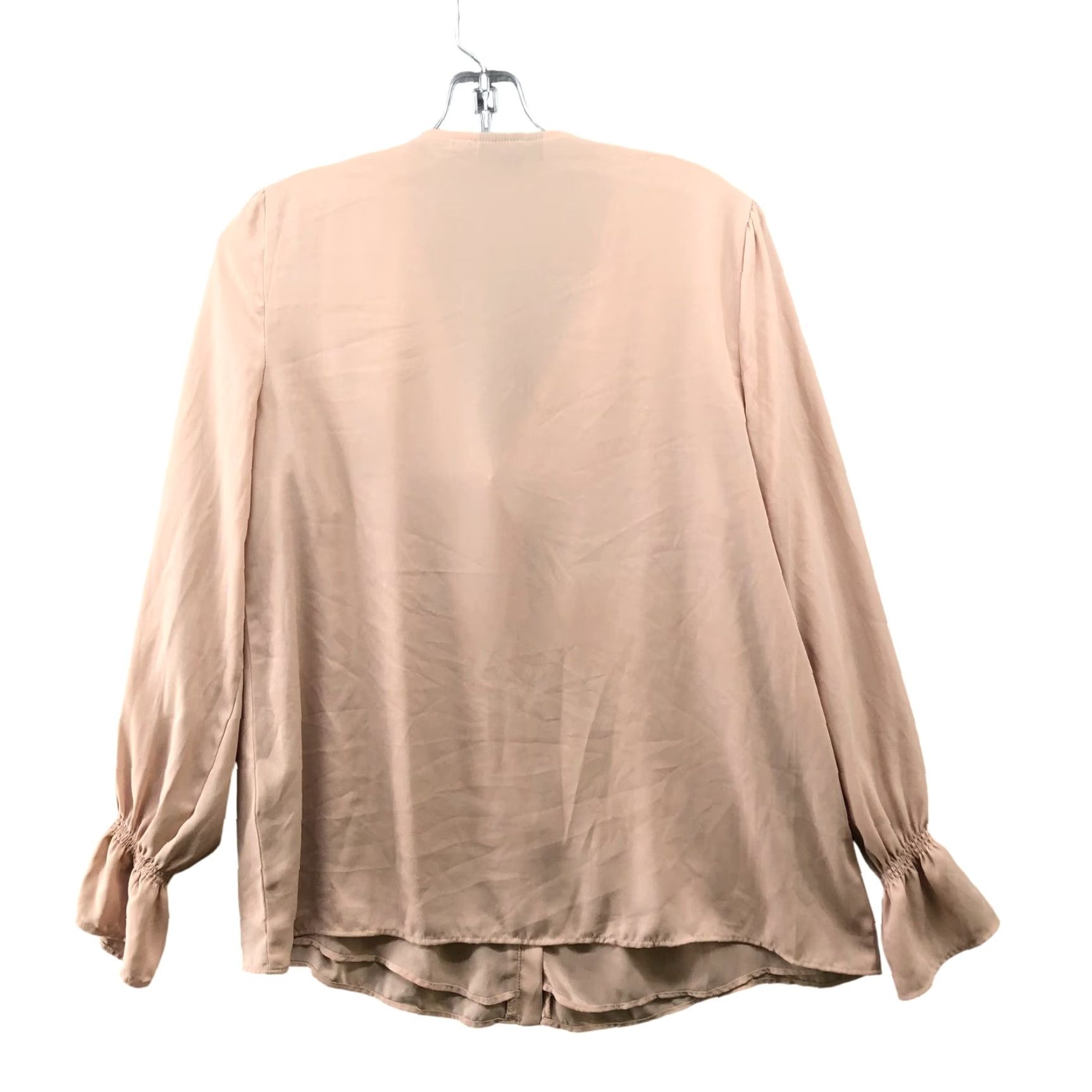 Alfani Alfani Blouse Womens M Peach Chiffon V-Neck Button Front Long Sleeve Formal Workwear Shirt Size M / US 6-8 / IT 42-44 - 2 Thumbnail