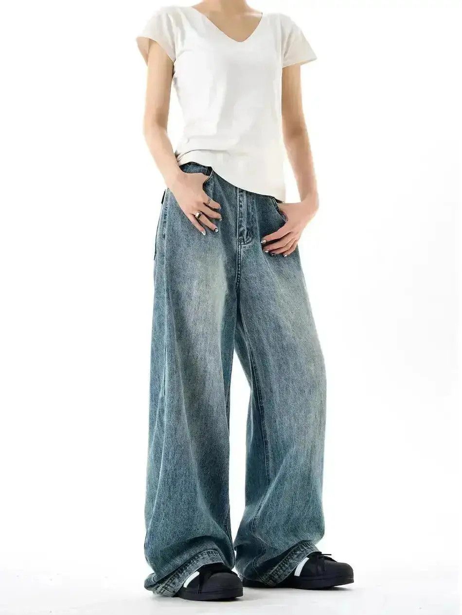 Japanese Brand Retro loose fitting wide leg jeans Size US 32 / EU 48 - 5 Thumbnail