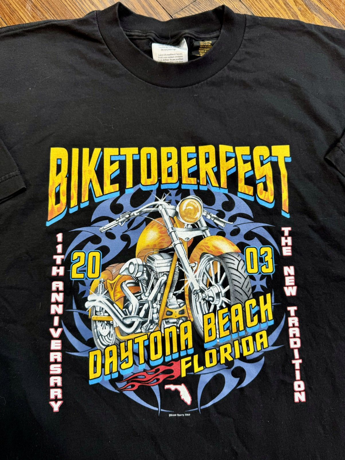 Band Tees × Harley Davidson × Vintage 2003 Sturgis Motorcycle Vintage Halloween Biker T-Shirt Size US L / EU 52-54 / 3 - 5 Thumbnail
