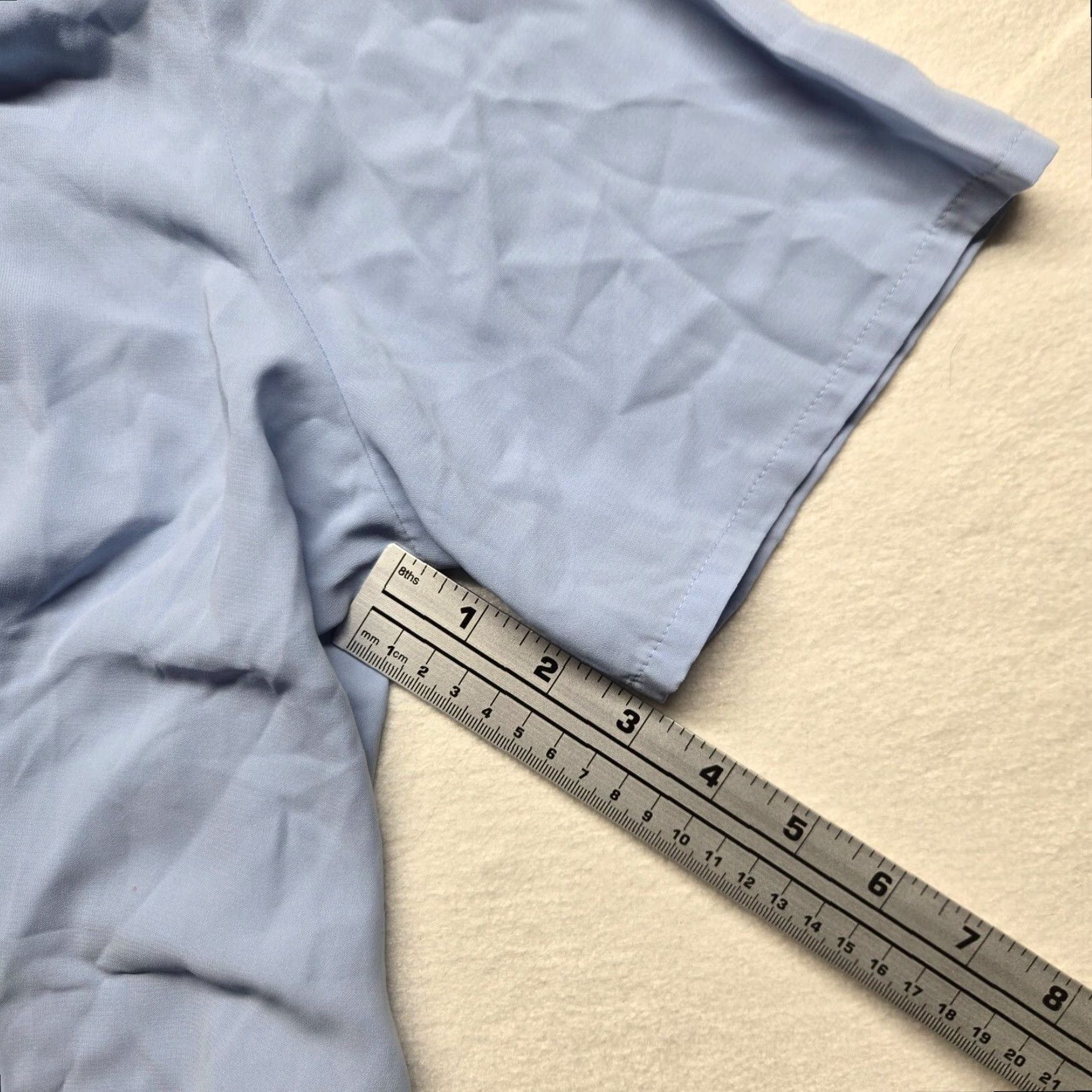 Vintage Laura Scott Blue Button Up Short Sleeve Blouse Women's 14 Size XL / US 12-14 / IT 48-50 - 5 Thumbnail