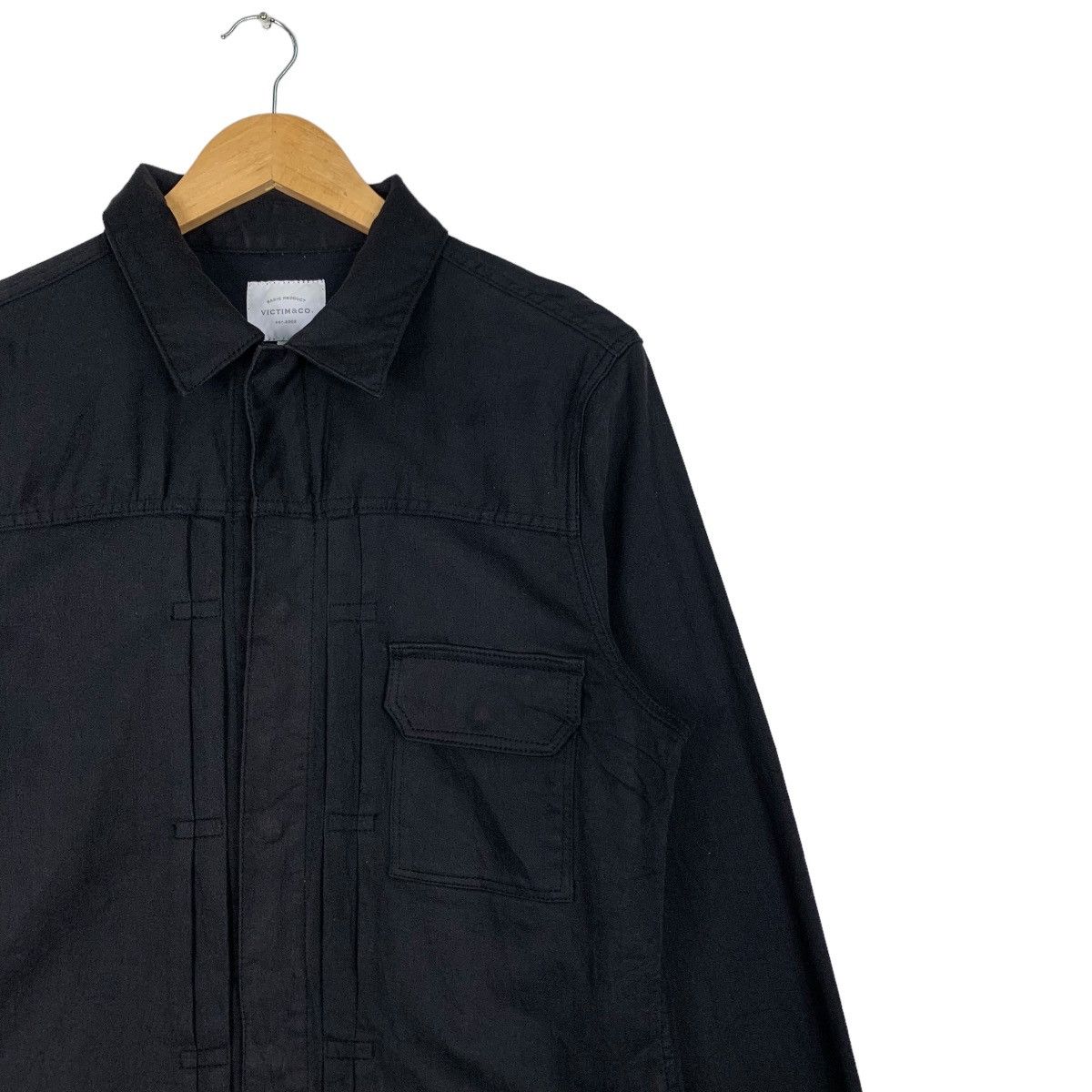 Japanese Brand VICTIM & CO Black Plain Casual Jacket #0958-C42 Size US L / EU 52-54 / 3 - 4 Thumbnail