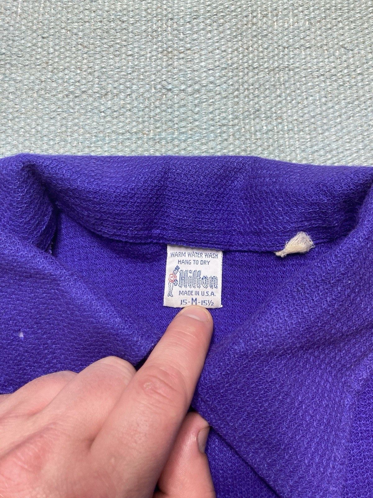 Vintage Vtg 70s Hilton bowling shirt blank jacquard knit medium Size US M / EU 48-50 / 2 - 4 Thumbnail