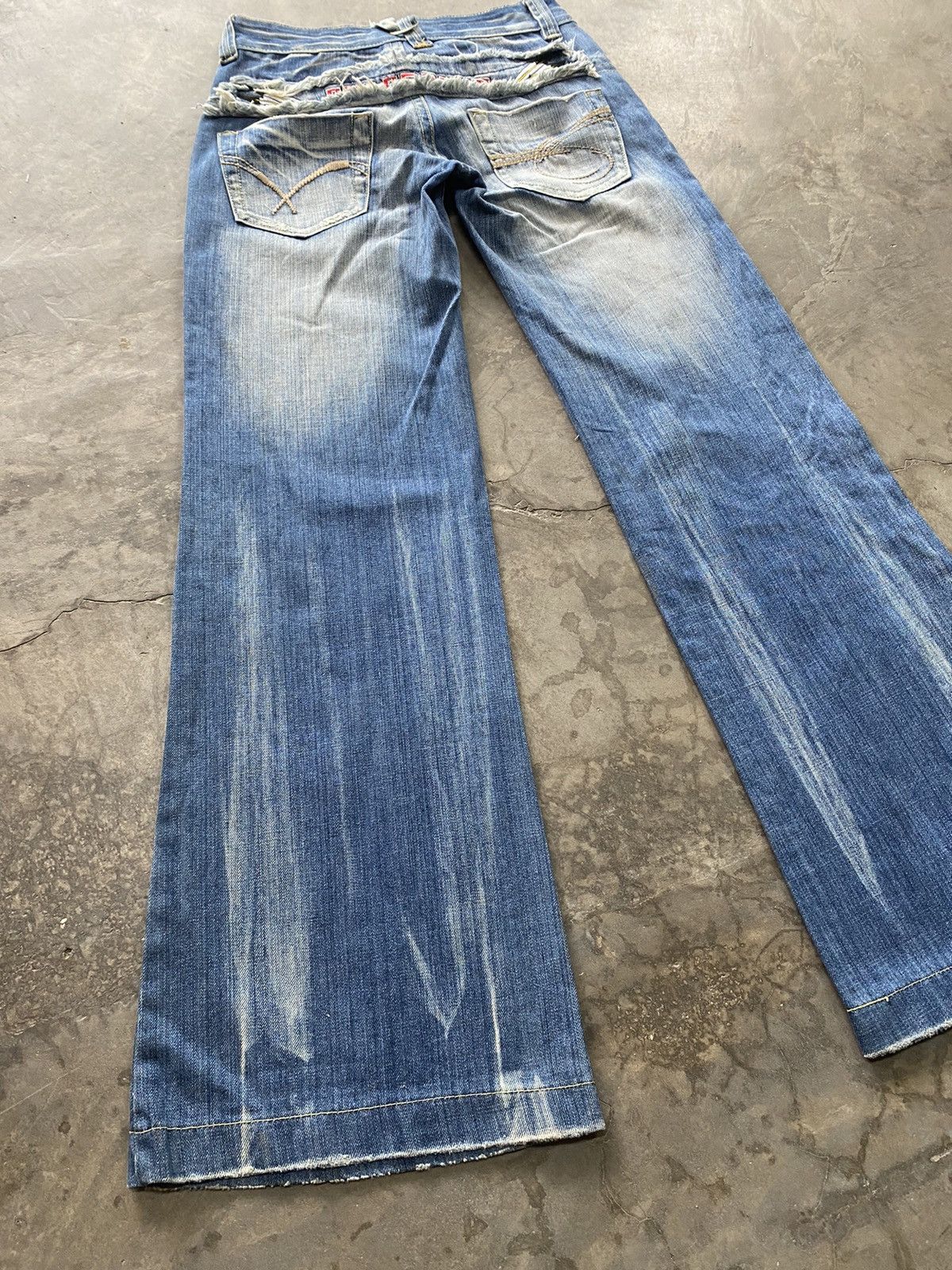 Hysteric Glamour × If Six Was Nine × Le Grande Bleu (L.G.B.) Baggy Flare Japan Red Paper Low Rise Wide Leg Size US 28 / EU 44 - 13 Thumbnail