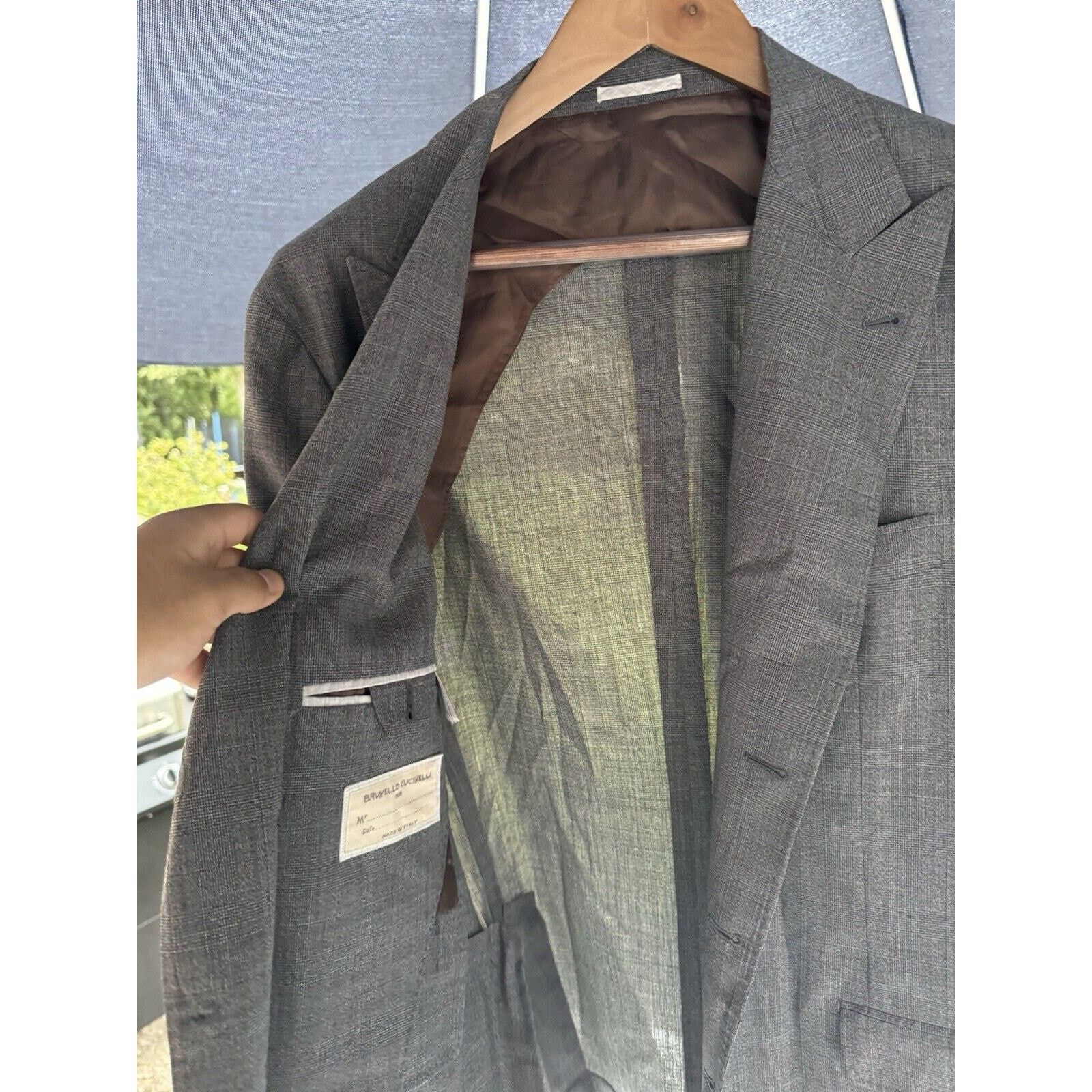 Brunello Cucinelli Brunello Cucinelli Blazer Jacket Peak Lapel Plaid Wool 54/44 Size 44R - 6 Thumbnail