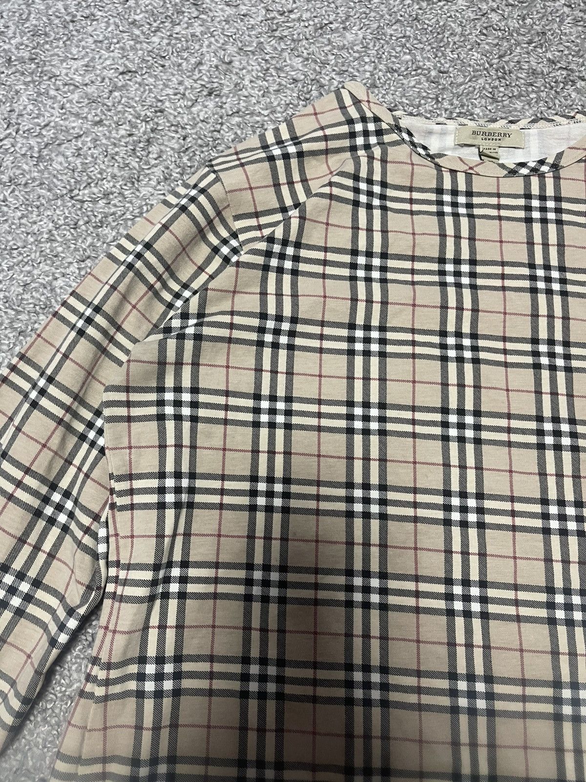 Burberry Burberry London Nova Check Crew Neck Long Sleeve Beige M Size M / US 6-8 / IT 42-44 - 4 Thumbnail