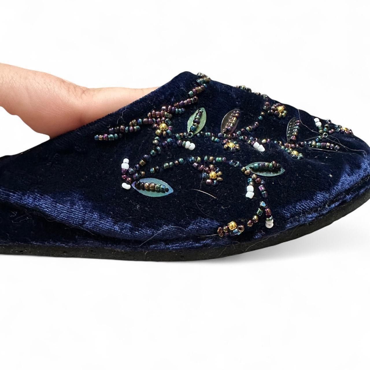 Other Women’s Blue velvety beaded mules Slip On Shoes Size US 7 / IT 37 - 2 Thumbnail