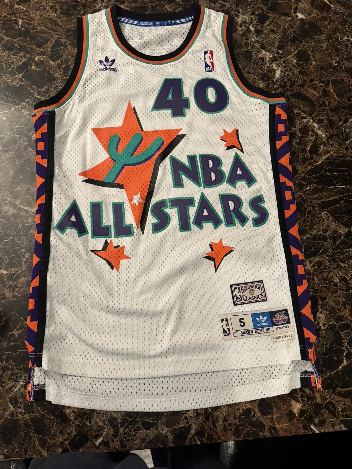 image of Adidas Shawn Kemp Jersey in White, Men's (Size Small)