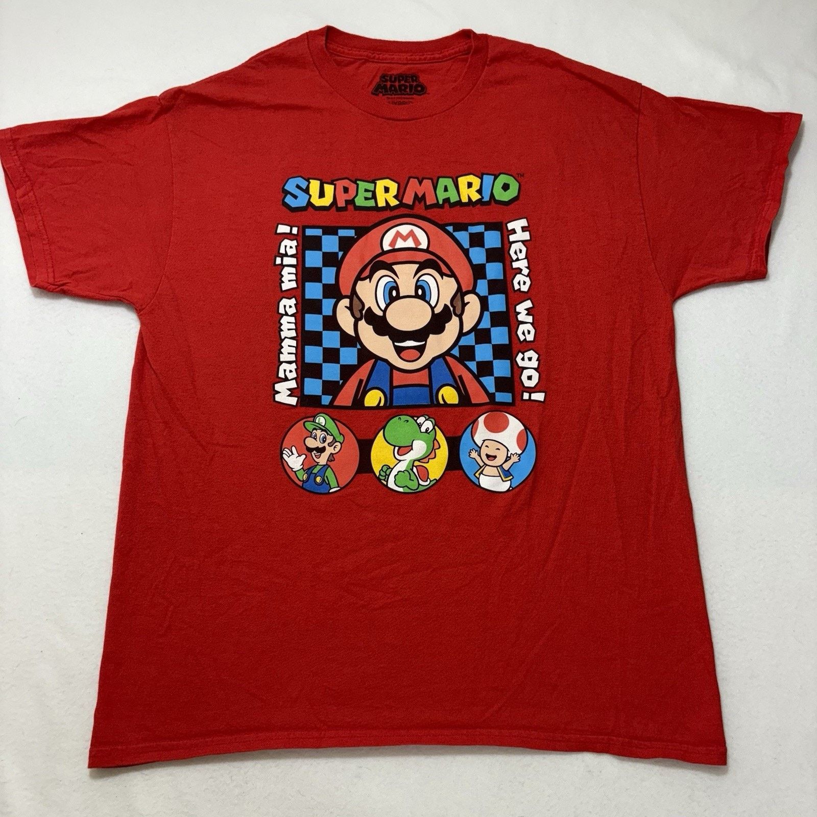 Nintendo Nintendo Super Mario Large Graphics T Shirt Red Here We Go Size US L / EU 52-54 / 3 - 1 Thumbnail