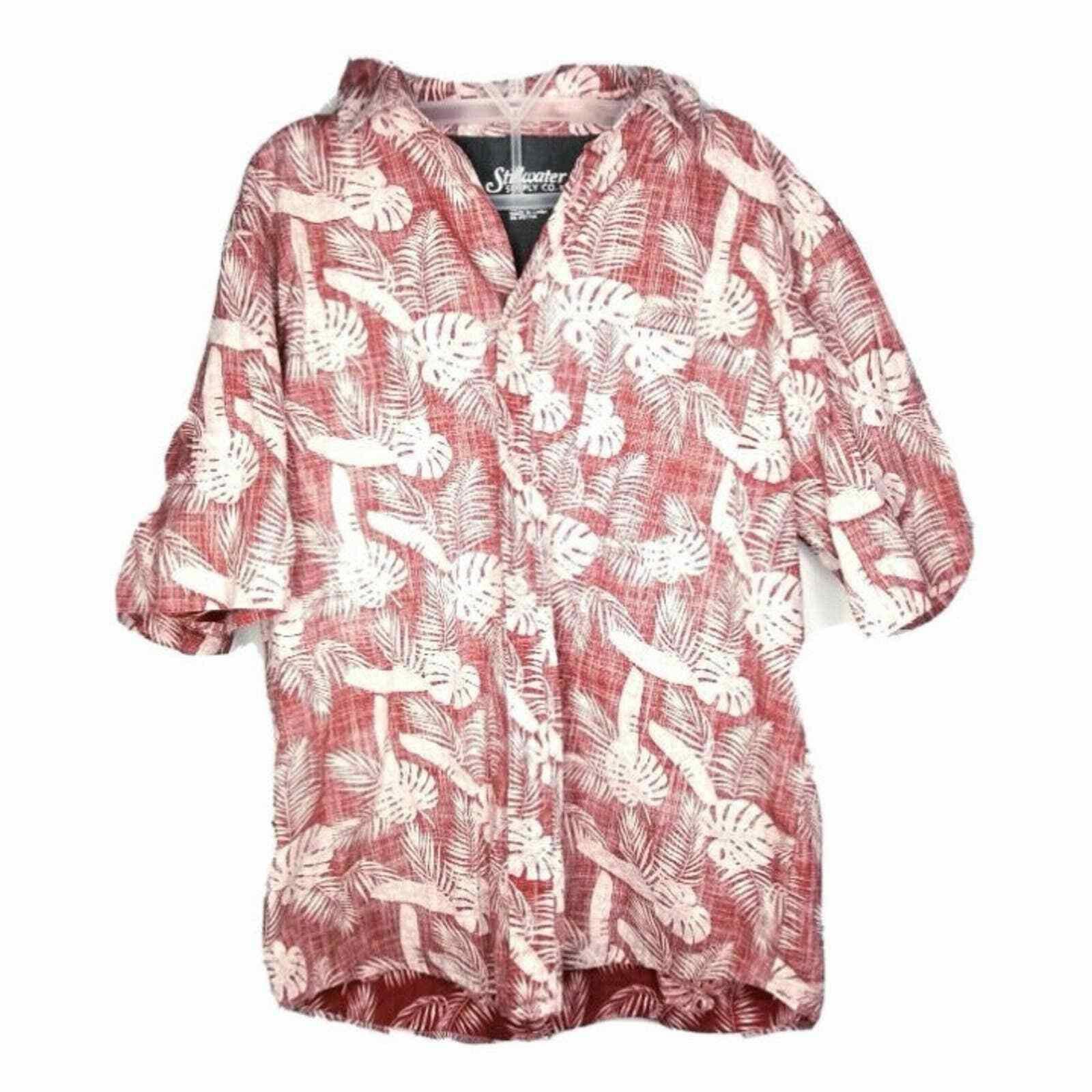 Stingwater Stillwater Supply Co. Red White Hawaiian Button Front Shir Size US XXL / EU 58 / 5 - 1 Thumbnail