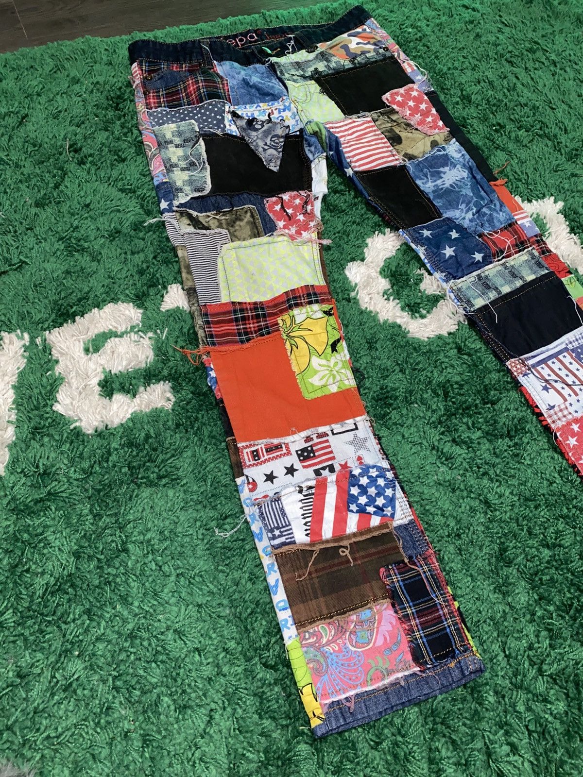 Japanese Brand Biepa Patchwork Jeans | Reconstructed Mixed Fabric | Size 34 Size US 34 / EU 50 - 2 Thumbnail