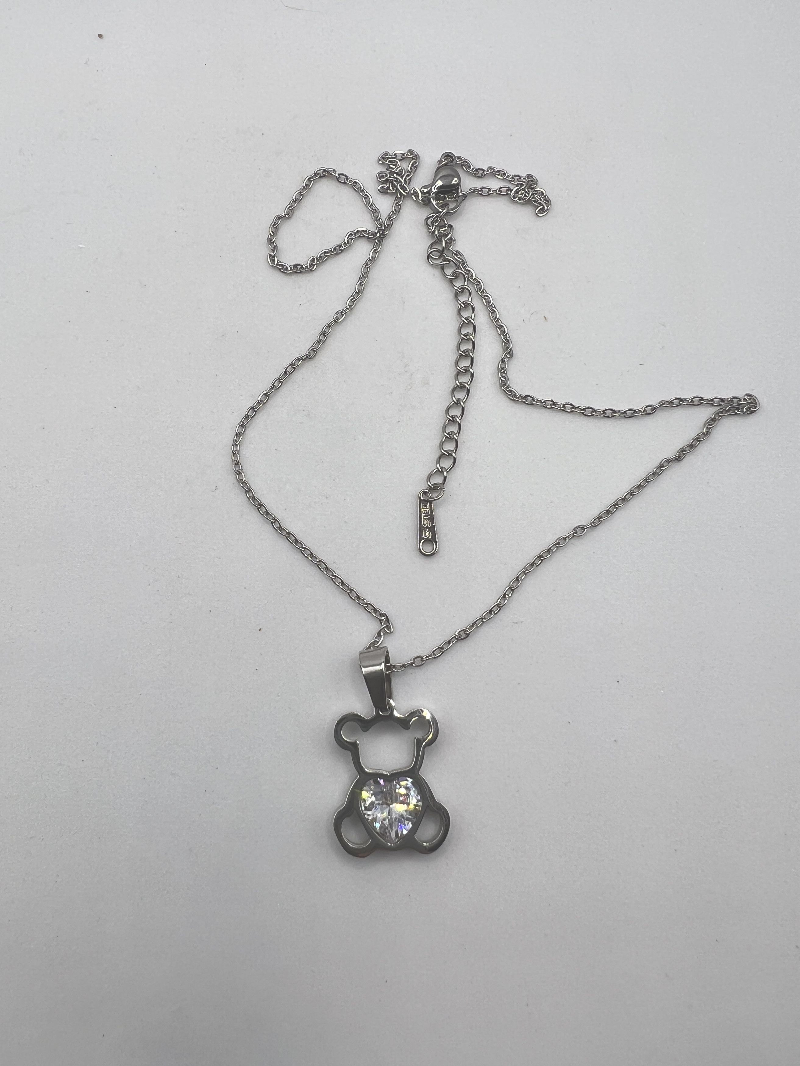 Designer Love Bear Chain Necklace with Cz Size ONE SIZE - 4 Thumbnail