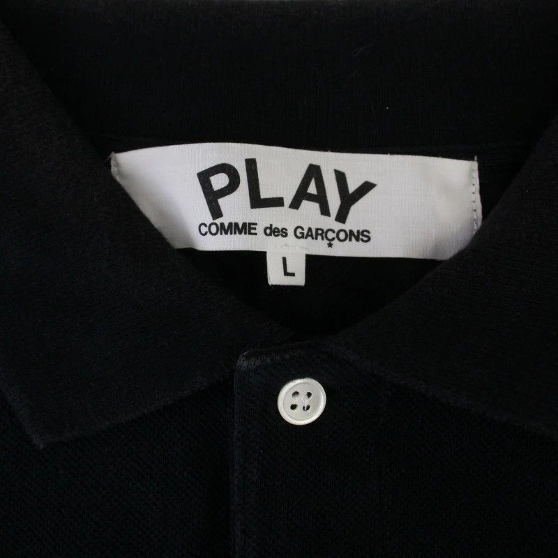 Comme des Garcons PLAY Polo Shirt short sleeve heart logo cotton uneven hem Black Size US L / EU 52-54 / 3 - 6 Thumbnail