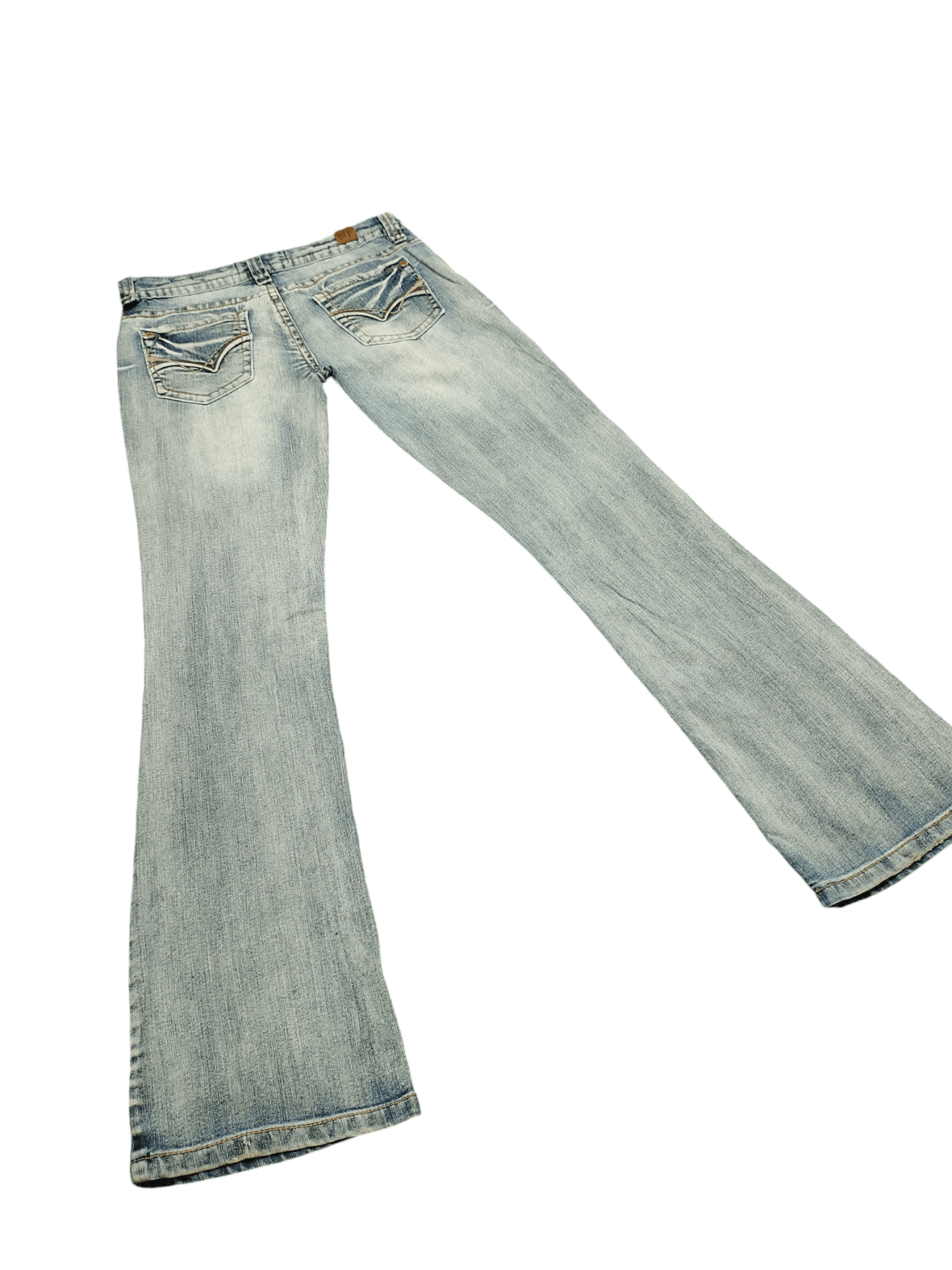 If Six Was Nine Flare Jeans Wallflower Clawmark Faded Denim Bootcut Low Rise Size US 30 / EU 46 - 14 Thumbnail
