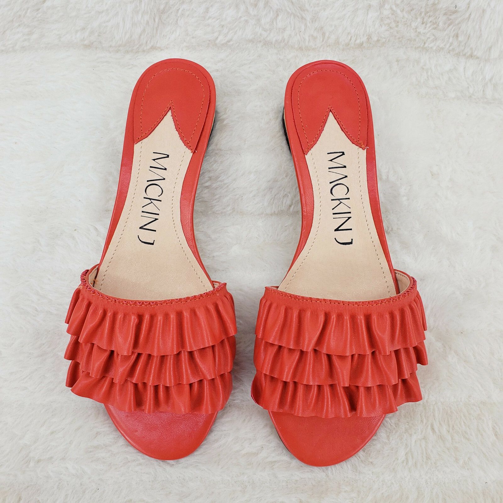 Other Mac J Orange Ruffle Wave Slip On Flats Mules Clog Slipper S Size US 8.5 / IT 38.5 - 7 Thumbnail