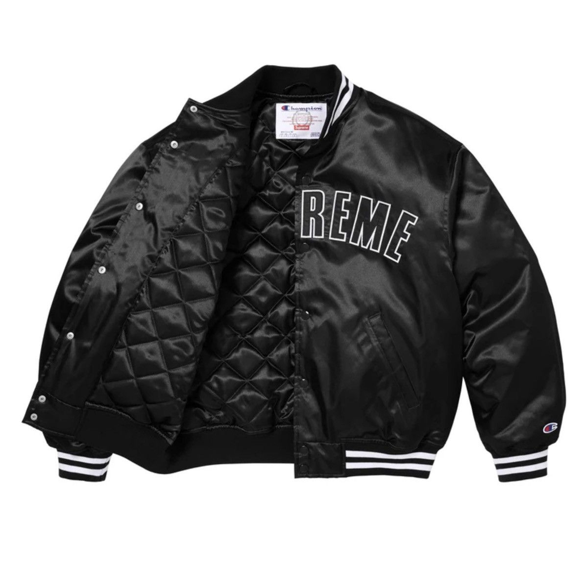 Champion × Supreme SUPREME X CHAMPION SATIN VARSITY JACKET Size US XXL / EU 58 / 5 - 4 Thumbnail