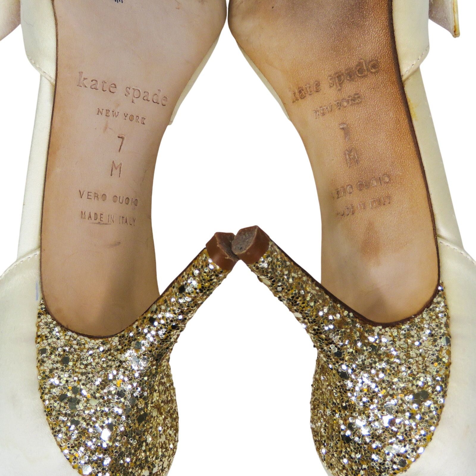 Kate Spade Kate Spade Sala D'Orsay Pump Heels Ivory Satin Glitter 7 Size US 7 / IT 37 - 13 Thumbnail