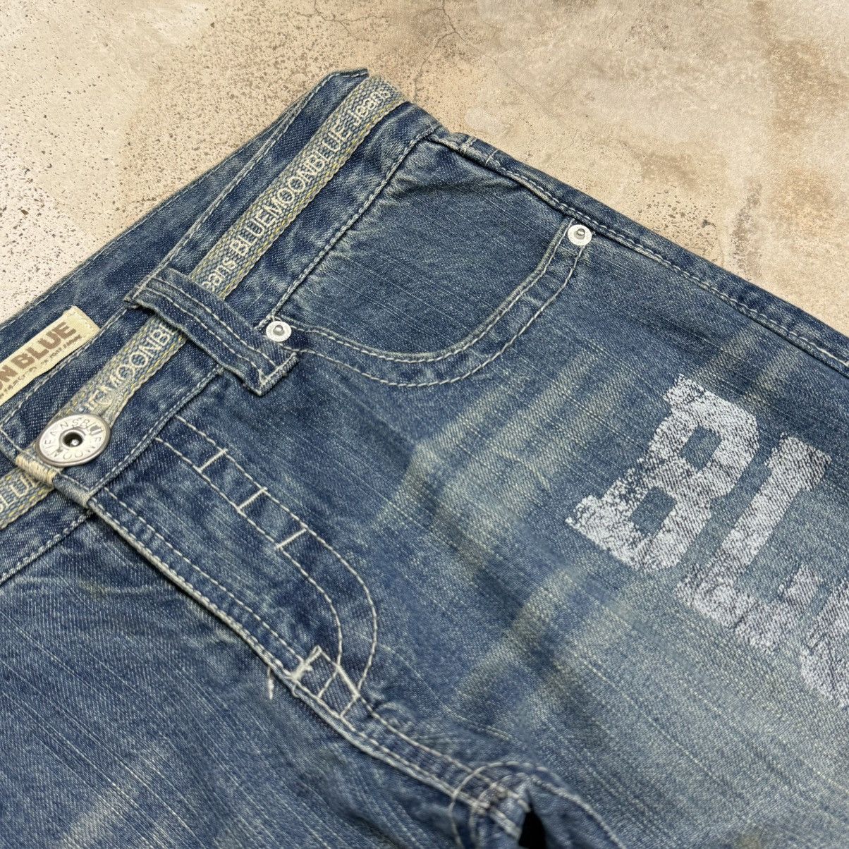 Japanese Brand Vintage Buckle Back Pants Blue Moon Blue Denim Pants Size US 29 - 8 Thumbnail