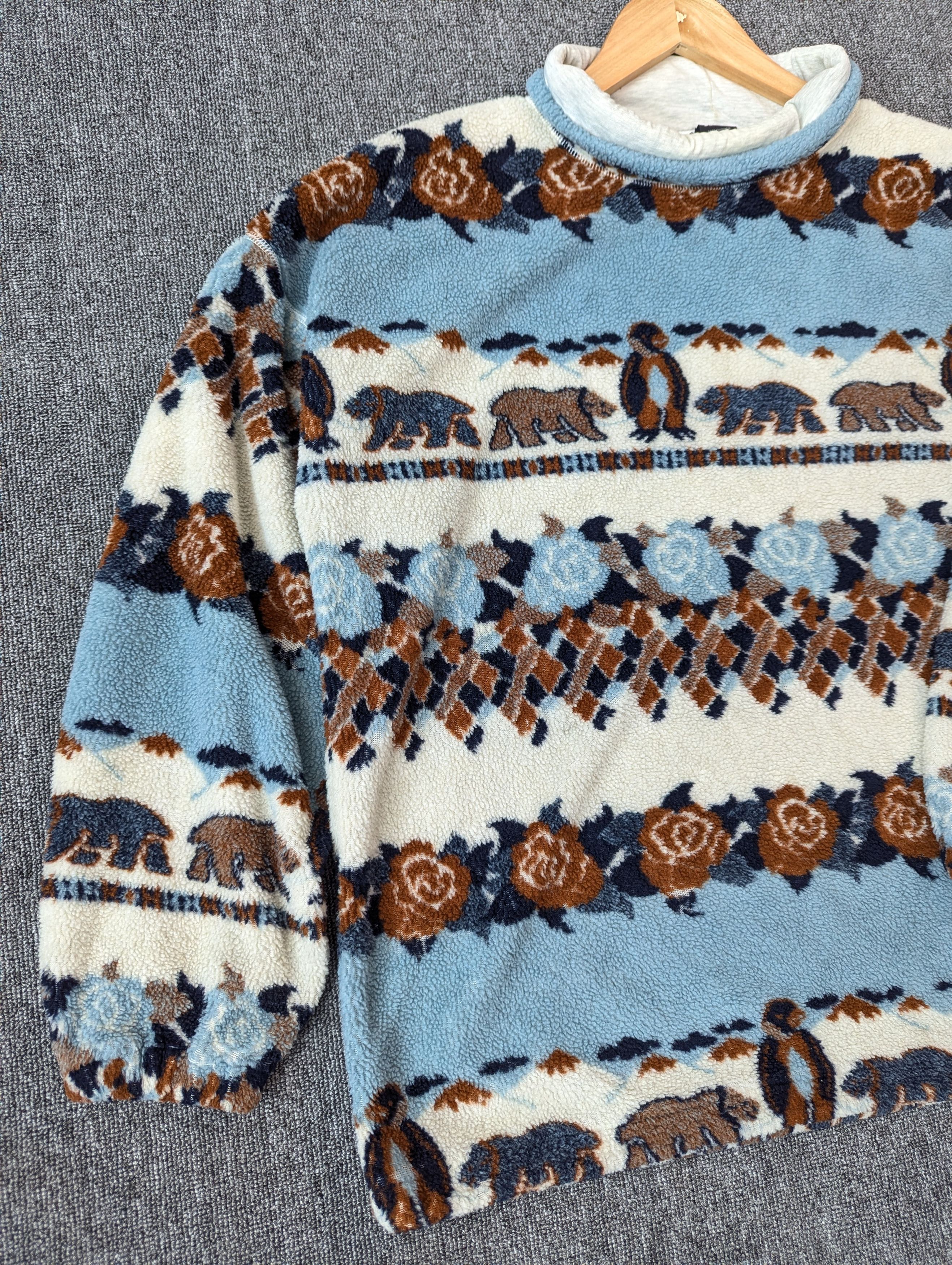Asics Killy By Asic Japanese Brand Skiwear Fleece Printed Sweater Size US L / EU 52-54 / 3 - 3 Thumbnail