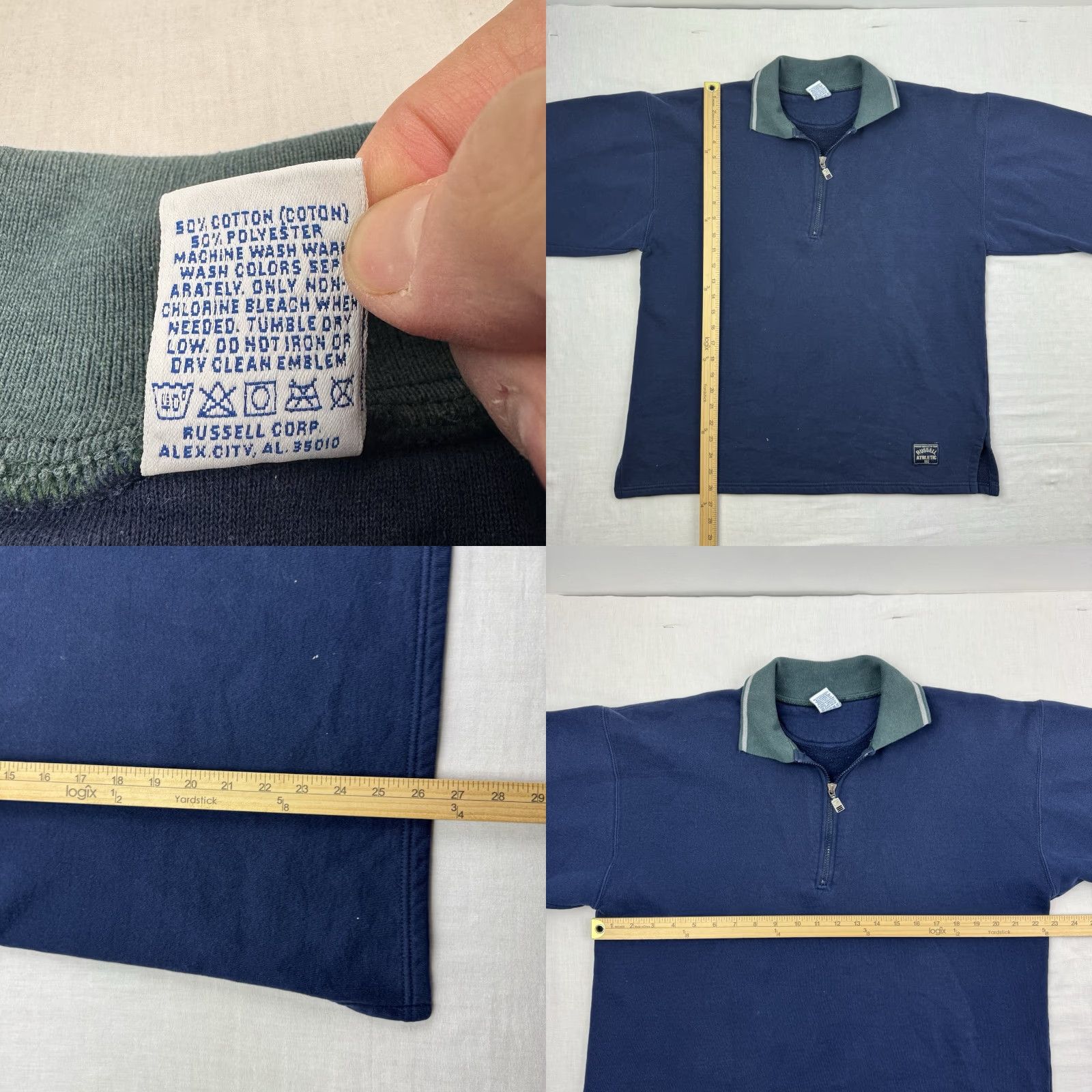 Russell Athletic VINTAGE Russell Athletic Quarter Zip Sweatshirt Adult Large Blue USA 90s Mens Russell Athletic Sweatshirt Quarter Zip Zip Utility Pullover Size US L / EU 52-54 / 3 - 9 Thumbnail