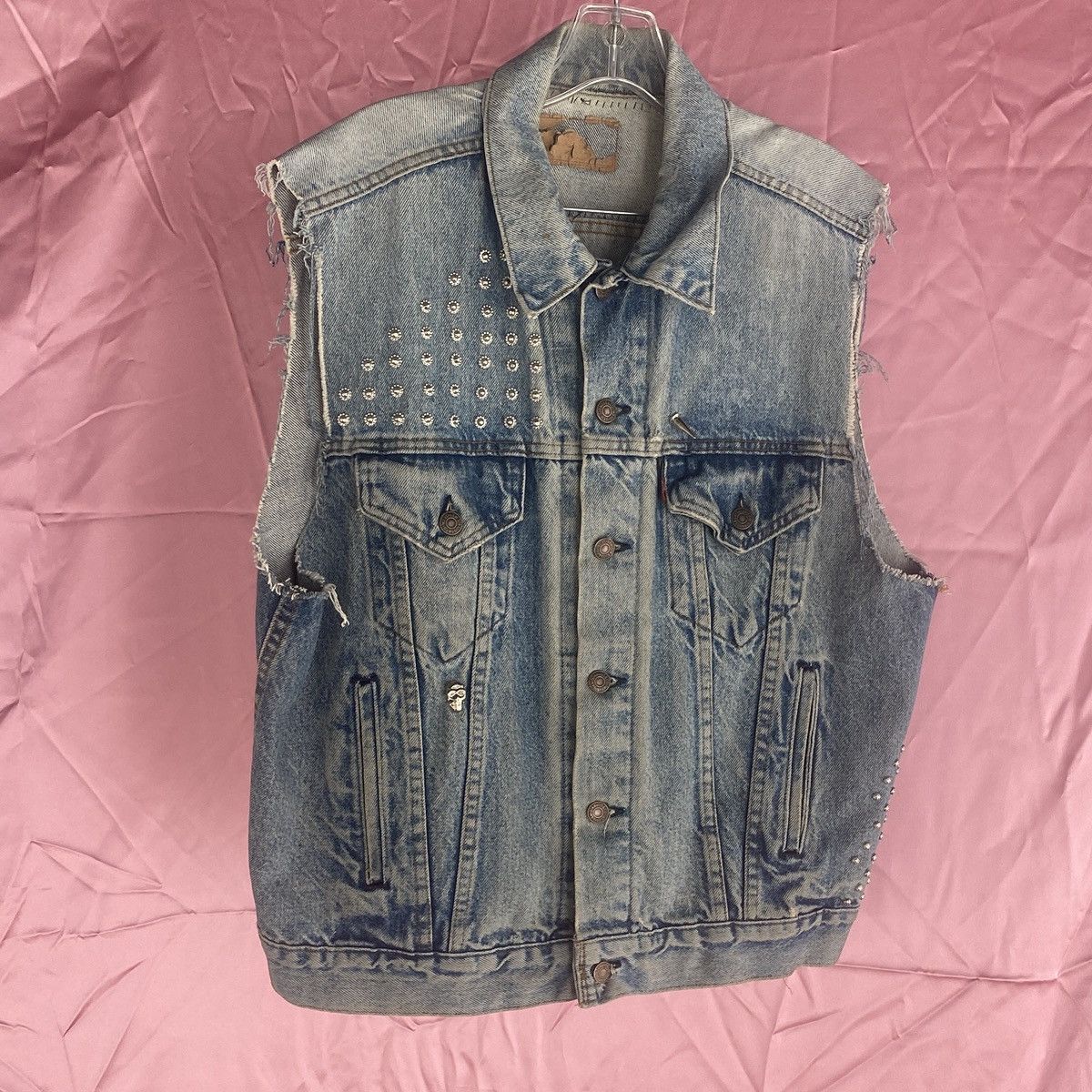 Levi's Vintage Studded Denim Vest Size US M / EU 48-50 / 2 - 1 Thumbnail