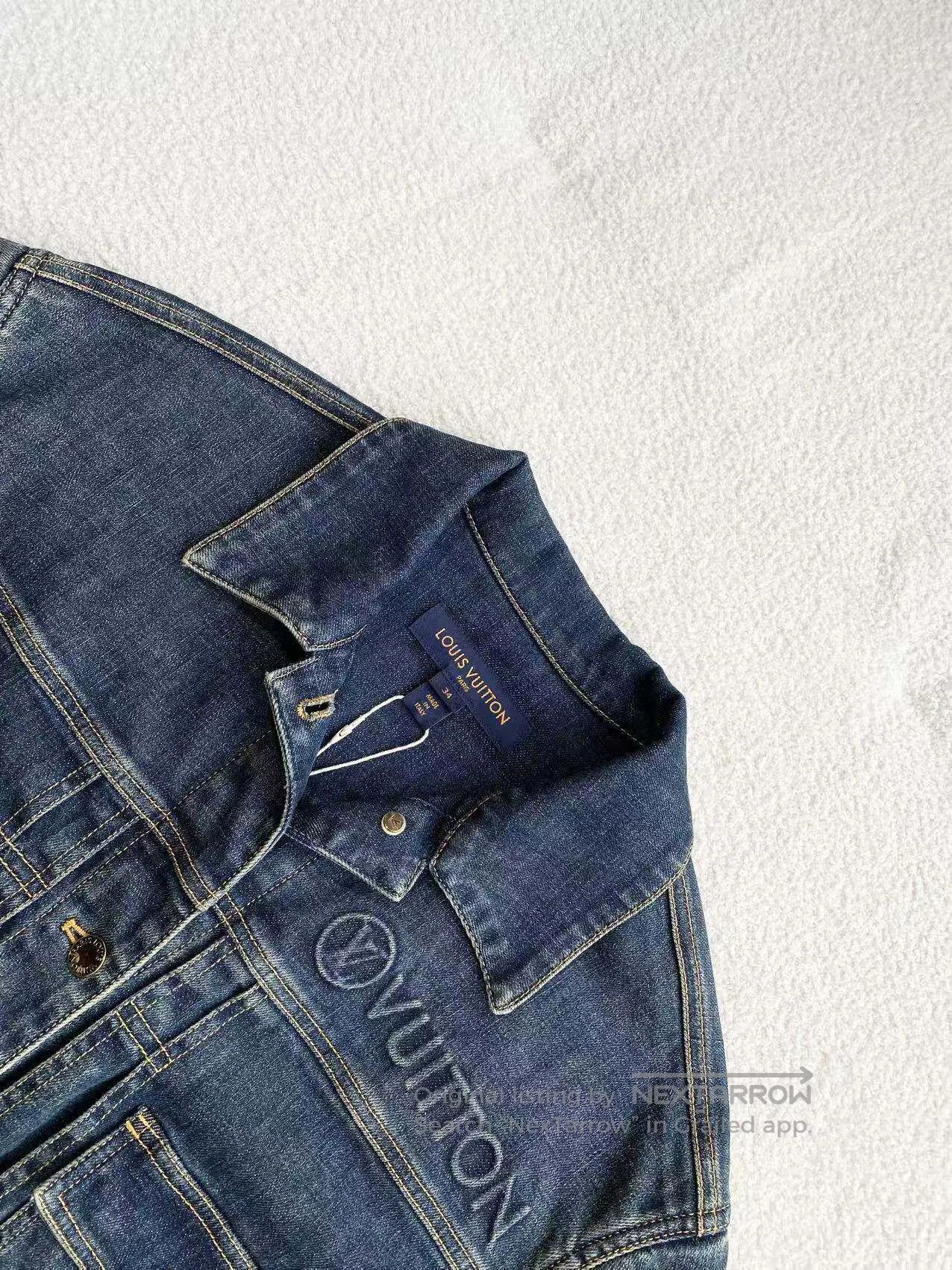 Louis Vuitton Louis Vuitton Alphabet leather brand denim jacket jacket| Size 4XL / US 24-26 - 4 Thumbnail