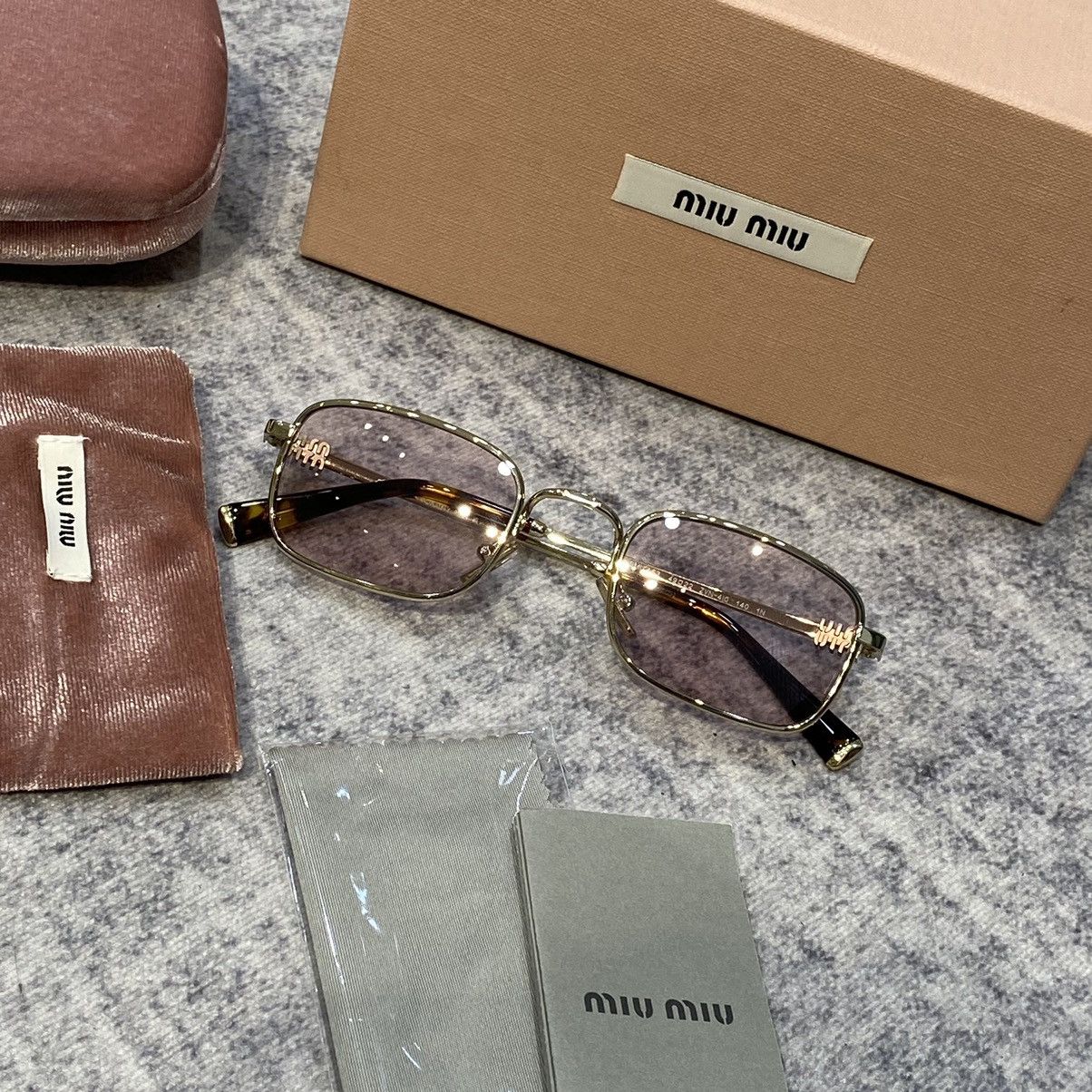 Miu Miu MIU MIU 0MU A53S ZVN4I0 PALE GOLD PINK Size ONE SIZE - 4 Thumbnail
