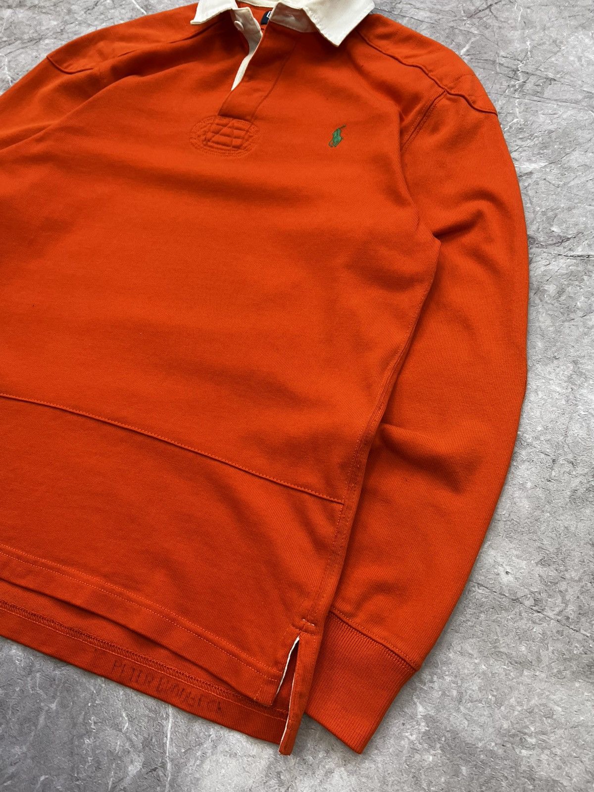 Polo Ralph Lauren × Vintage VINTAGE OLD MONEY POLO RALPH ORANGE RUGBY JERSEY 2000s Size US M / EU 48-50 / 2 - 7 Thumbnail