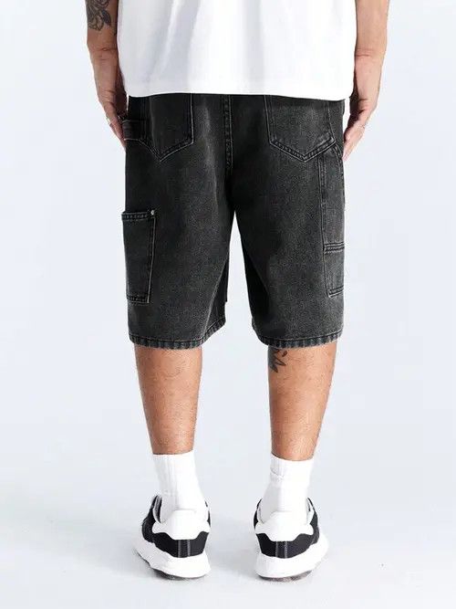 Japanese Brand × Vintage Jorts Shorts Drip Washed Denim Cargo Size US 35 - 4 Thumbnail