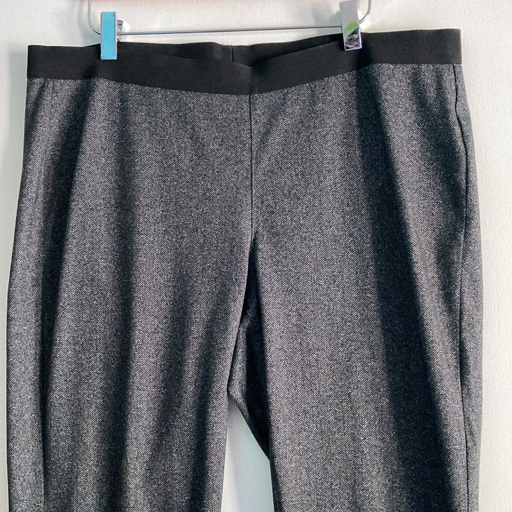 Eileen Fisher Eileen Fisher Herringbone Pull On Pants Size L Gray Print Size 31" - 6 Thumbnail