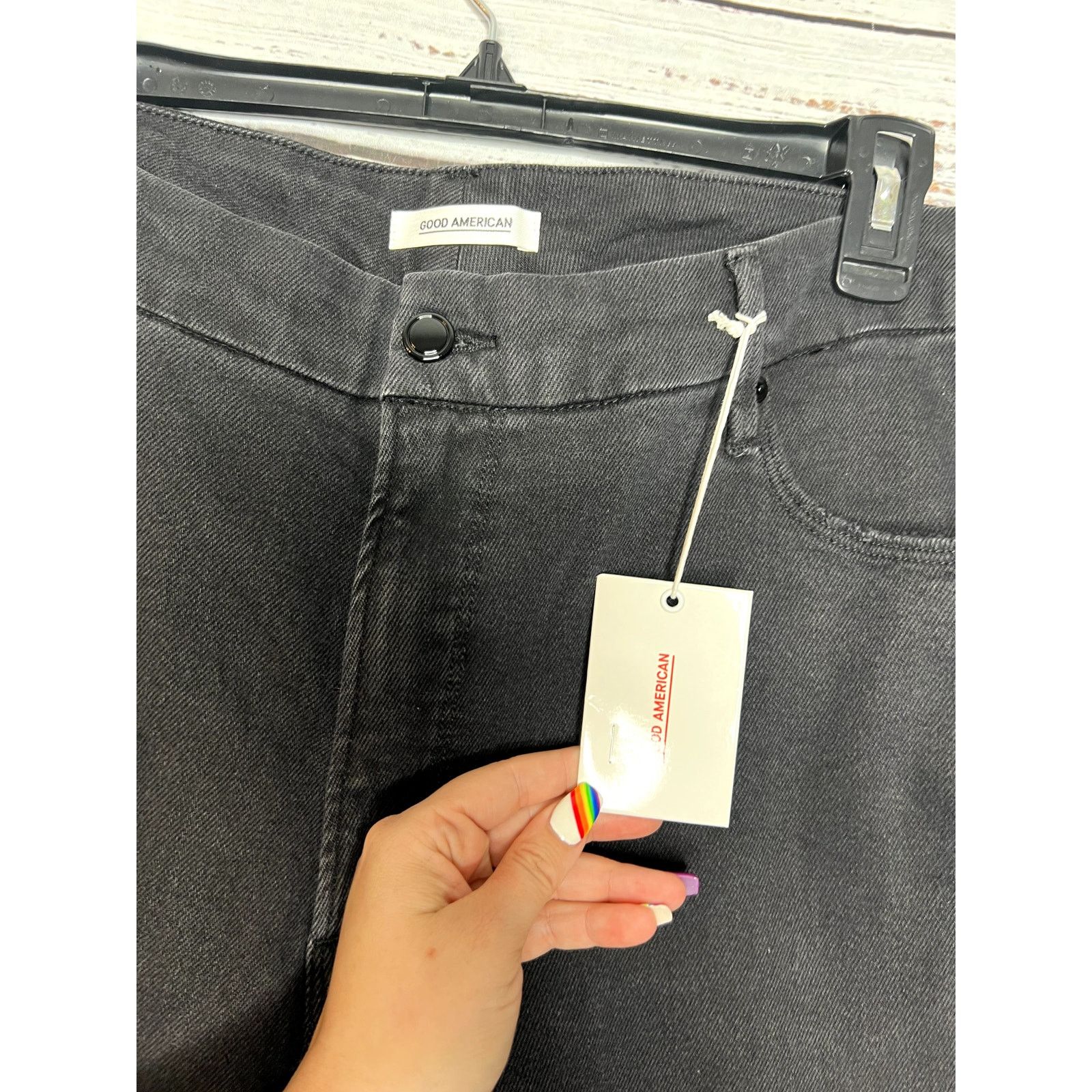 Good American Good American Good Curve Skinny Jeans Distressed NWT 22 Size 35" - 4 Thumbnail
