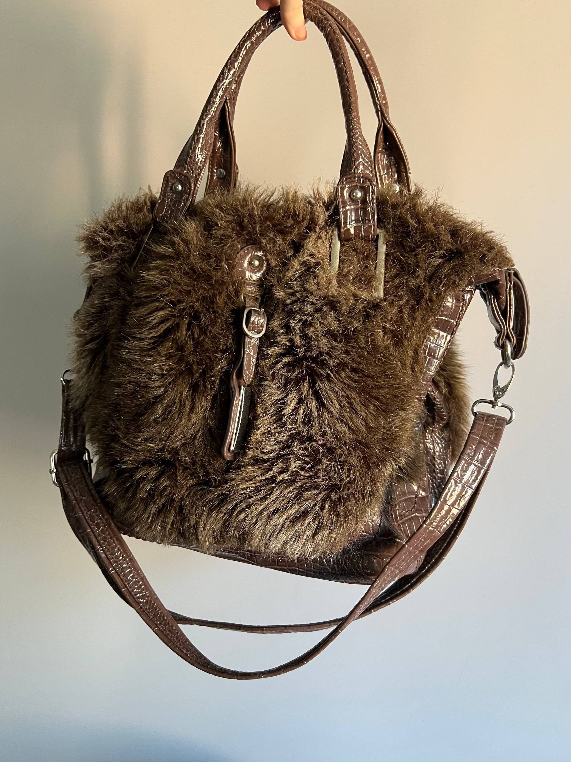 Vintage Vintage Fur Faux Shoulder Bag Y2K Avant Garde style Size ONE SIZE - 4 Thumbnail