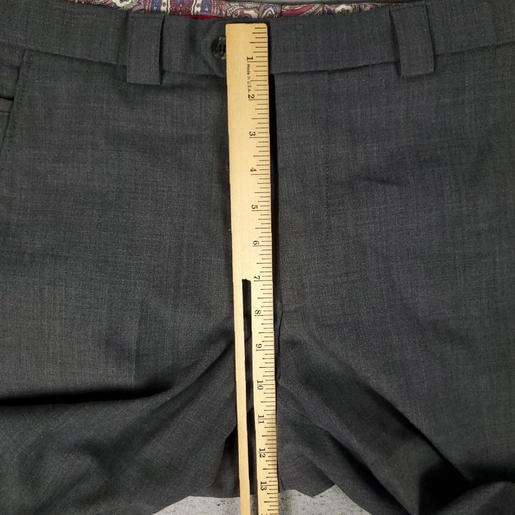 Vintage Meyer Chino Pants Mens 34x30 Gray Flat Front Unhemmed Dress Trousers Regular Fit Size US 34 / EU 50 - 6 Thumbnail