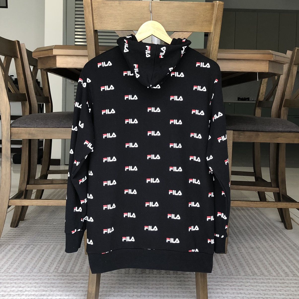 Fila Fila Logo Black All-over Printed Hoodie Sweatshirts Size US M / EU 48-50 / 2 - 8 Thumbnail