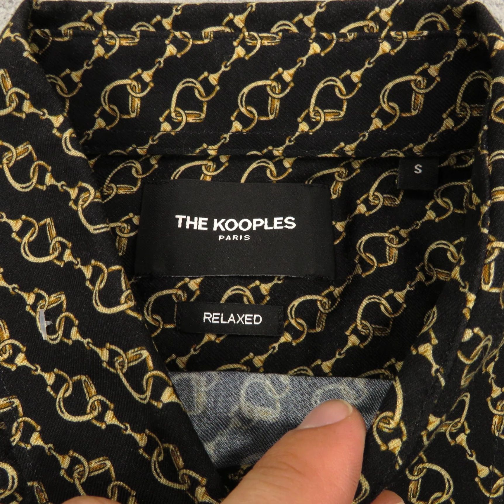 The Kooples The Kooples Shirt Men Small Relaxed Viscose Black Gold Horsebit Luxury Designer Size US S / EU 44-46 / 1 - 6 Thumbnail