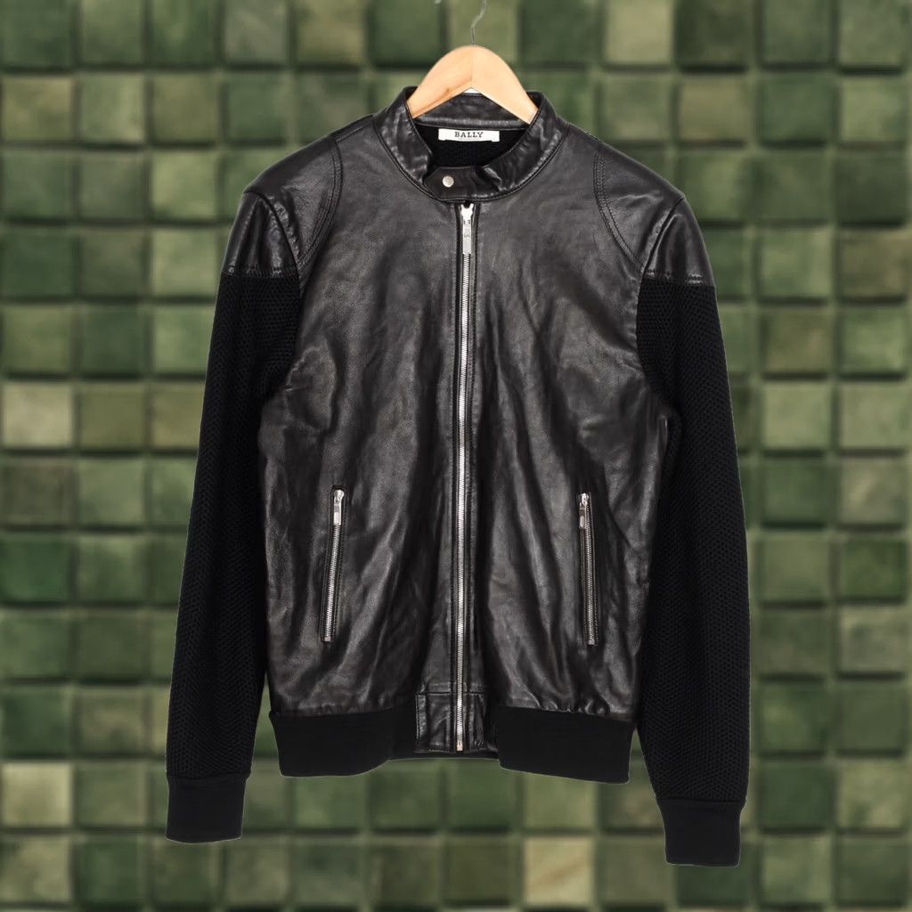 Bally BALLY Bomber Jacket Men Size 50 Wool & Leather Made in ITALY Black / Black UK 40 Vintage: No, etc Size US M / EU 48-50 / 2 - 1 Thumbnail