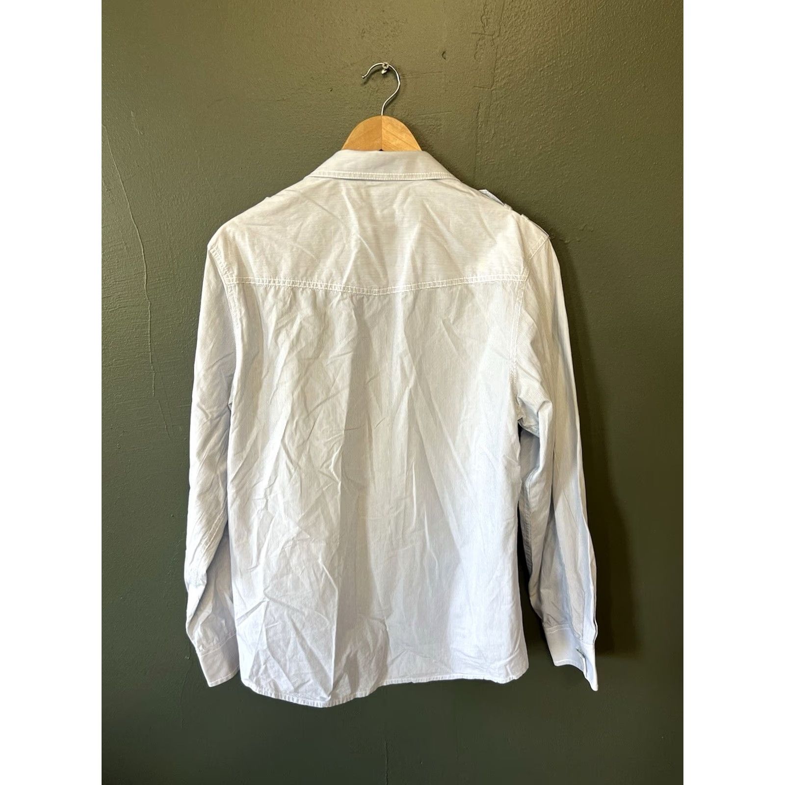 Ecko Unltd. Marc Ecko Mens Button-Up Shirt Blue Striped Long Sleeve Size M Size US M / EU 48-50 / 2 - 2 Thumbnail