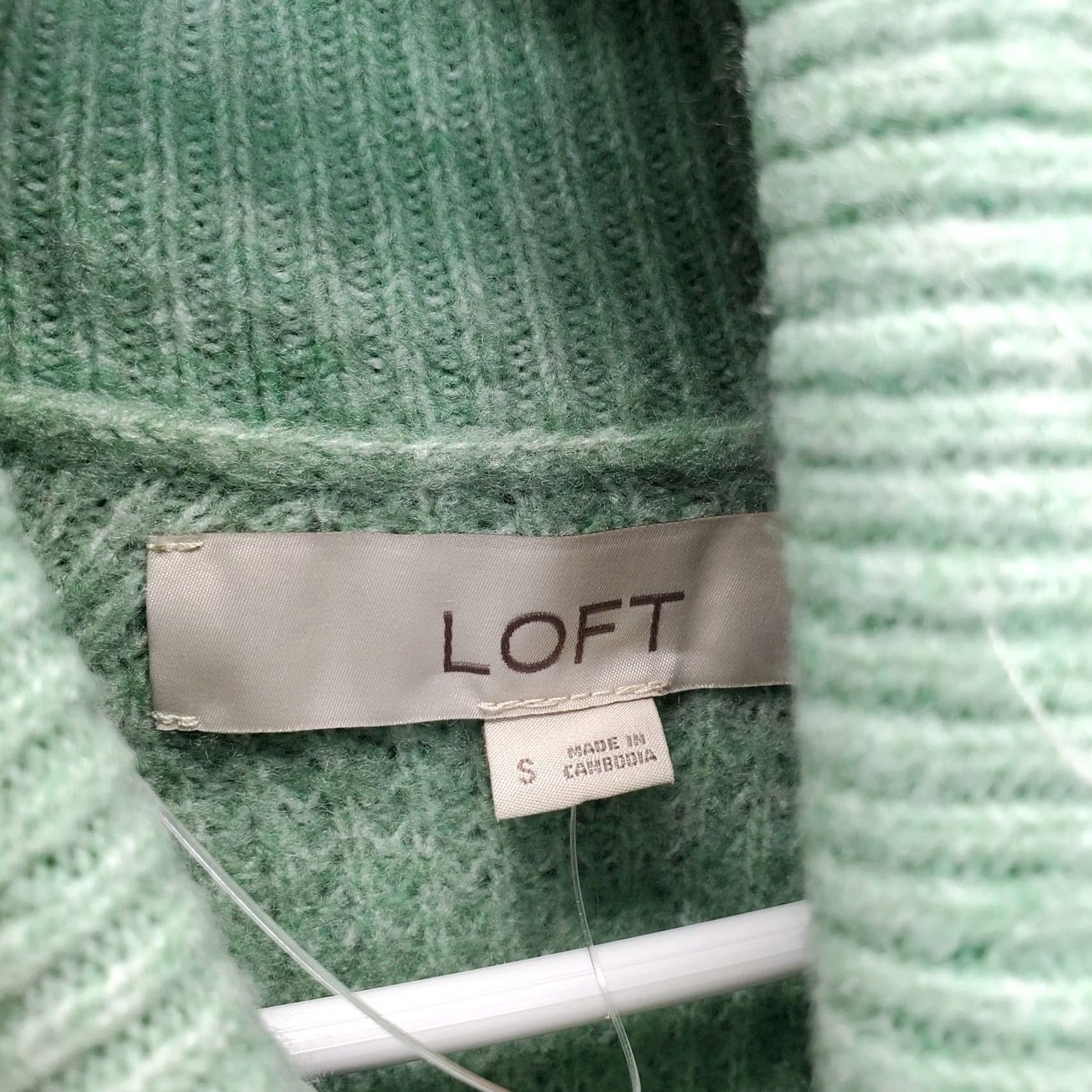 Loft LOFT Womens Small Green Long Sleeve Stretch Turtleneck High Low Slit Sweater Size S / US 4 / IT 40 - 7 Thumbnail