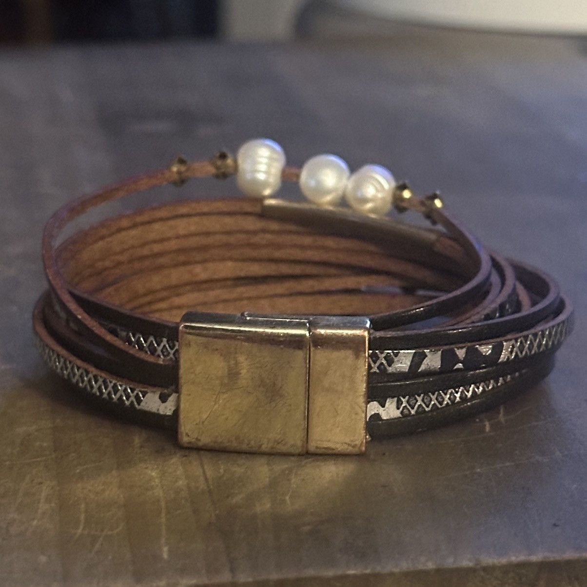 Other Multi strand layered leather bracelet Size ONE SIZE - 5 Thumbnail