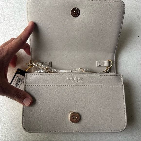 Bebe NWT BEBE SOPHIA CROSSBODY SMALL CHALK Size ONE SIZE - 6 Thumbnail