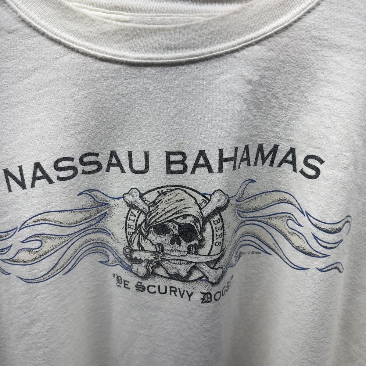 Vintage Nassau Bahamas Skull Flame Shirt Faded ERD Grunge Biker WCC Size US XXL / EU 58 / 5 - 3 Thumbnail