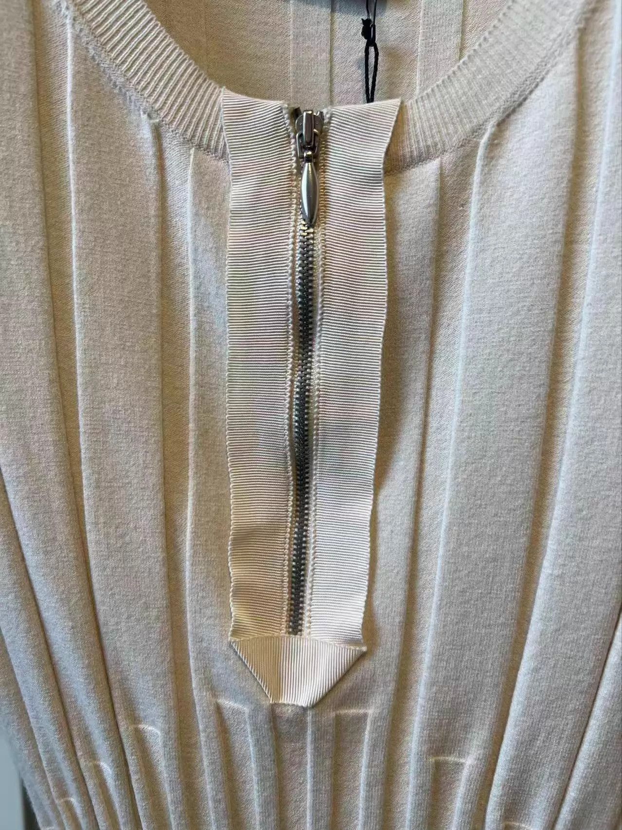 Helmut Lang LANVIN COLLECTION Vanilla Knit Sweater Zip Front 90 Size S / US 4 / IT 40 - 3 Thumbnail
